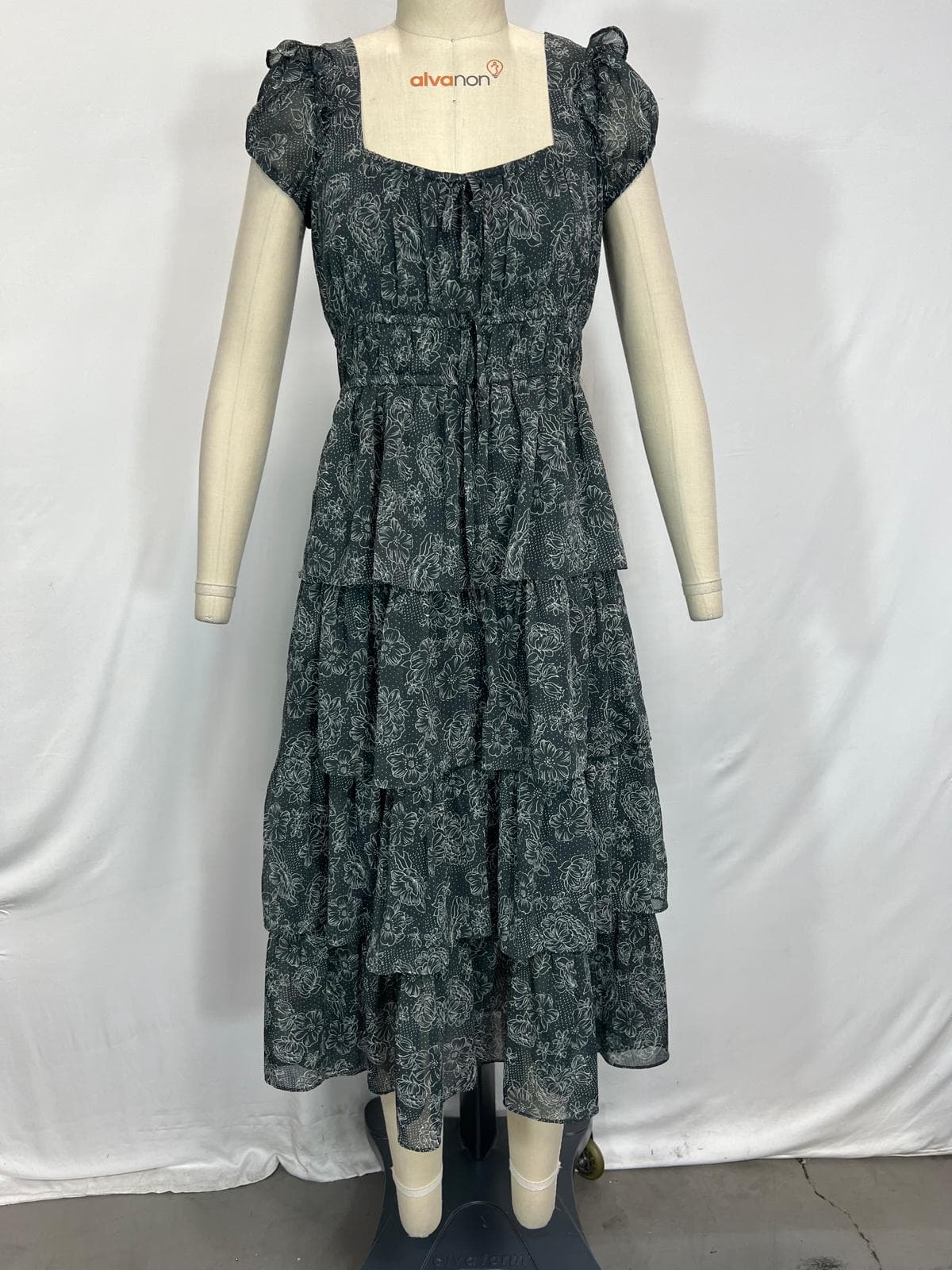 Moss Dress In Charcoal & Ivory - Image 1