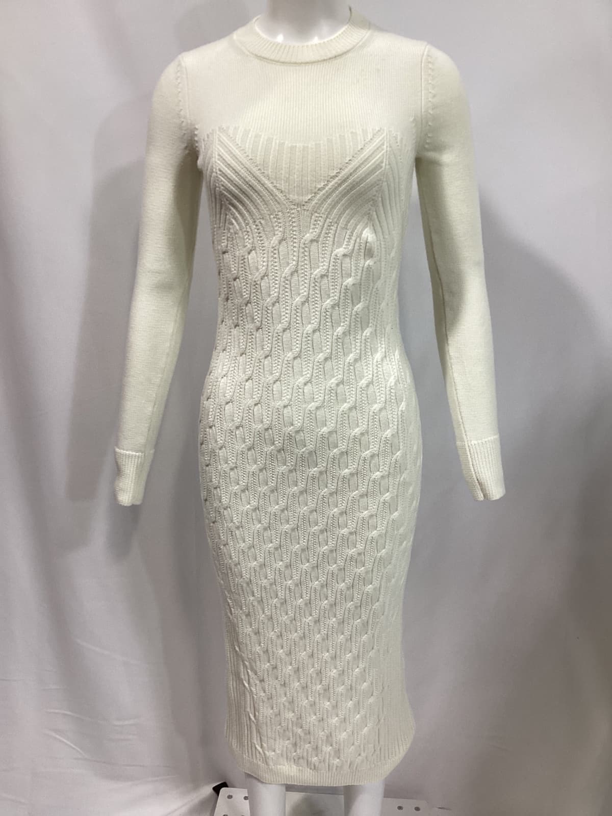 Talasi Cable Midi Dress In Ivory - Image 2