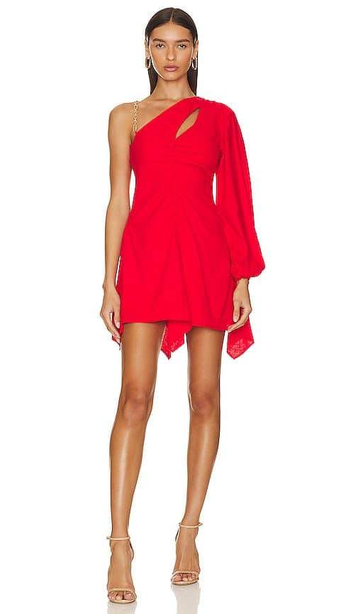 Rosalie Mini Dress In Bright Red - Image 1