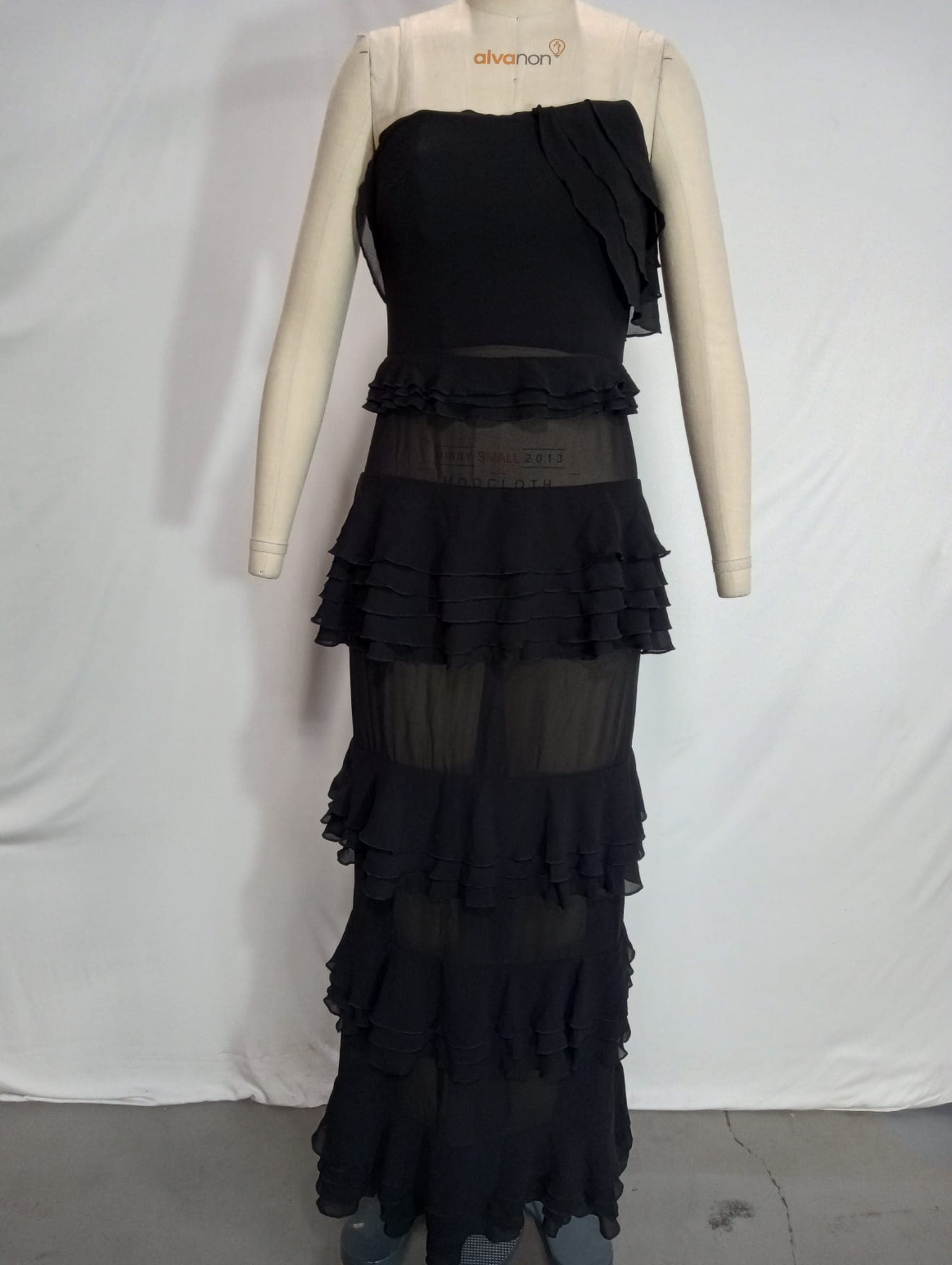 Lily Ruffle Dress In Black - Image 2