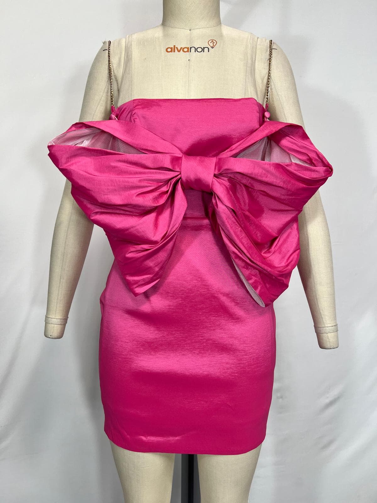 Reese Bow Mini Dress In Pink - Image 2