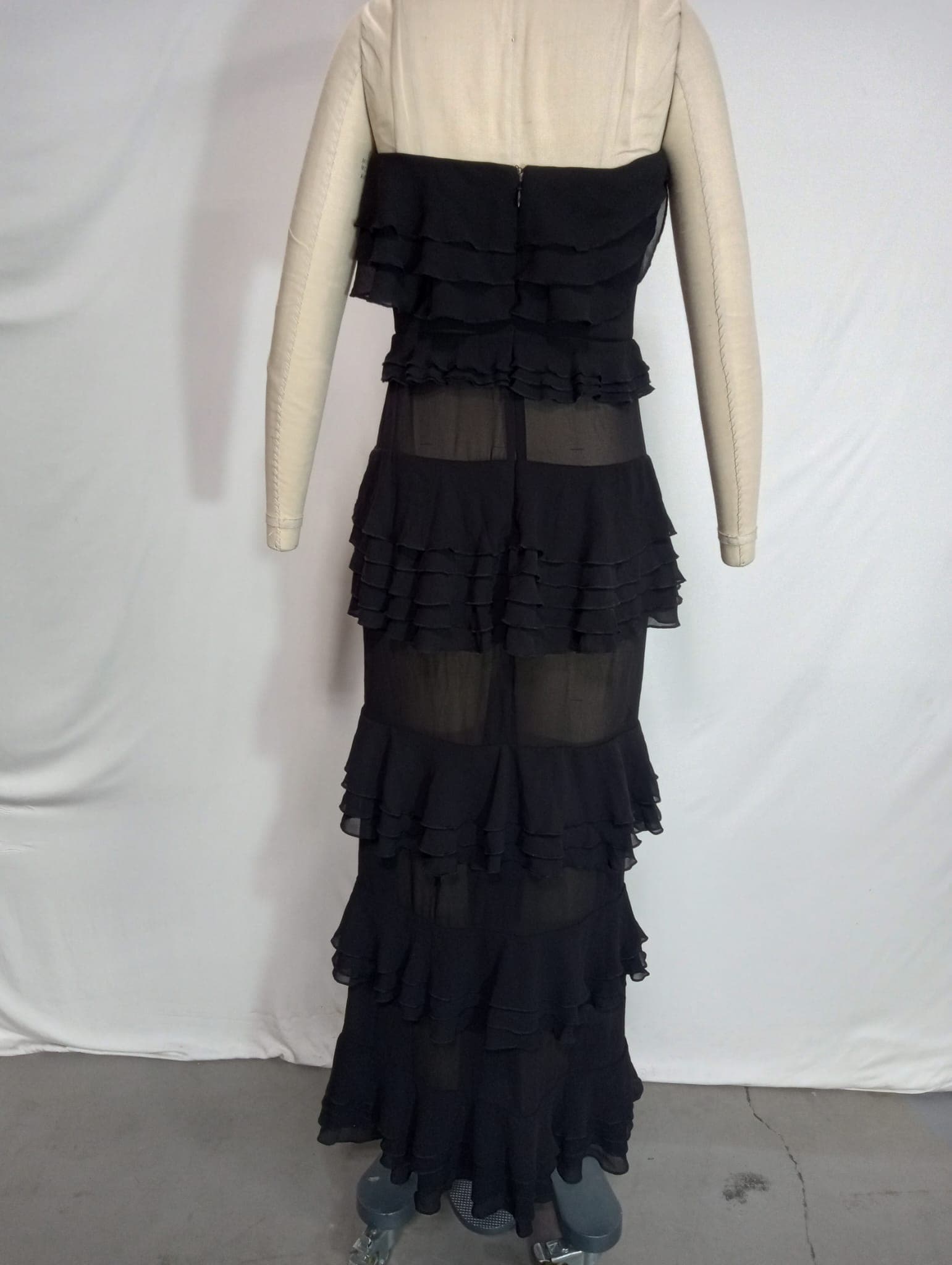 Lily Ruffle Dress In Black - Image 4