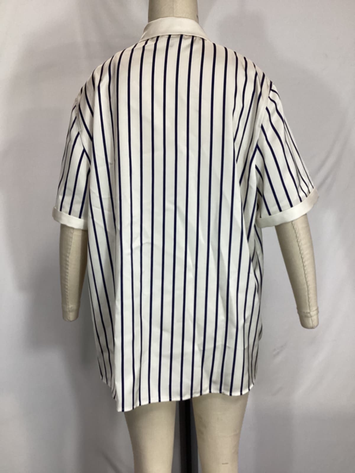 Davey Blouse In Navy & Ivory Stripe - Image 3