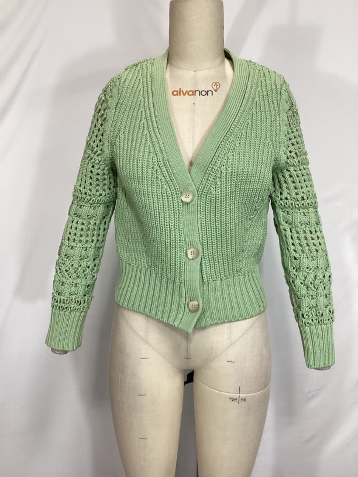Ambrose Crochet Cardigan In Sage - Image 3