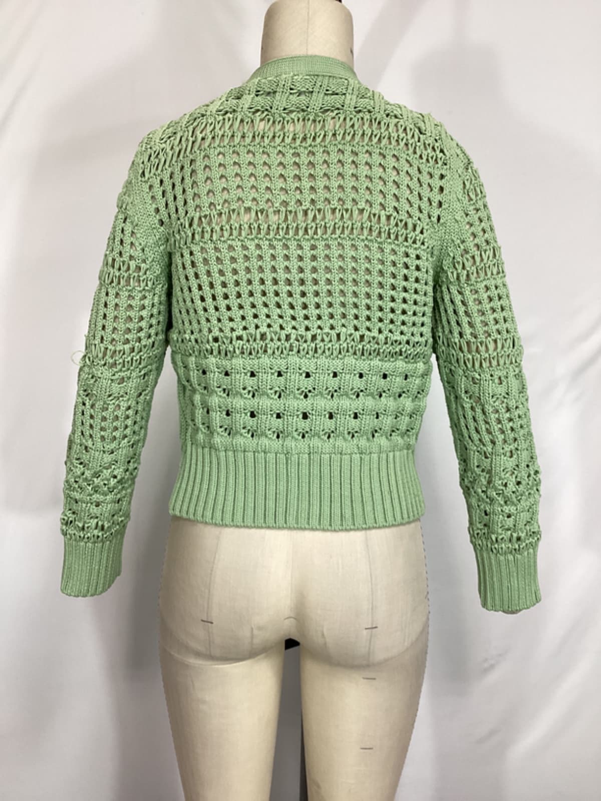Ambrose Crochet Cardigan In Sage - Image 2