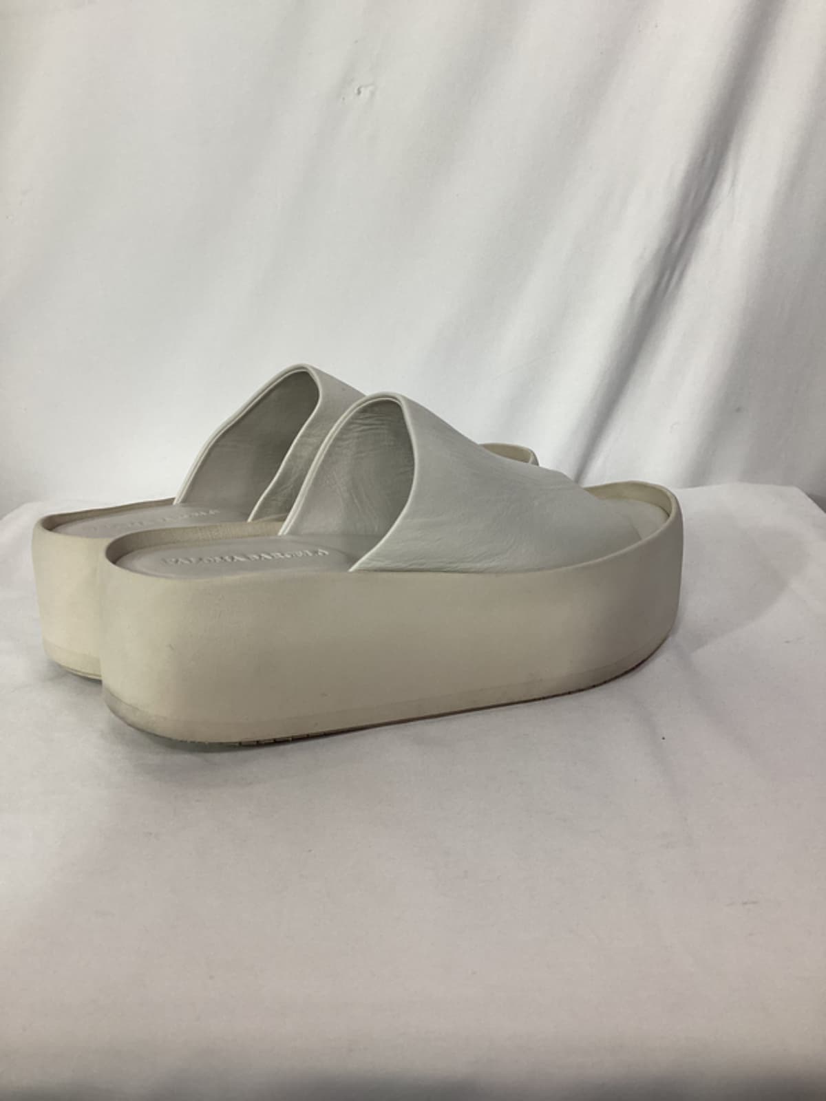 Minsi Platform Sandal In Napa White - Image 4
