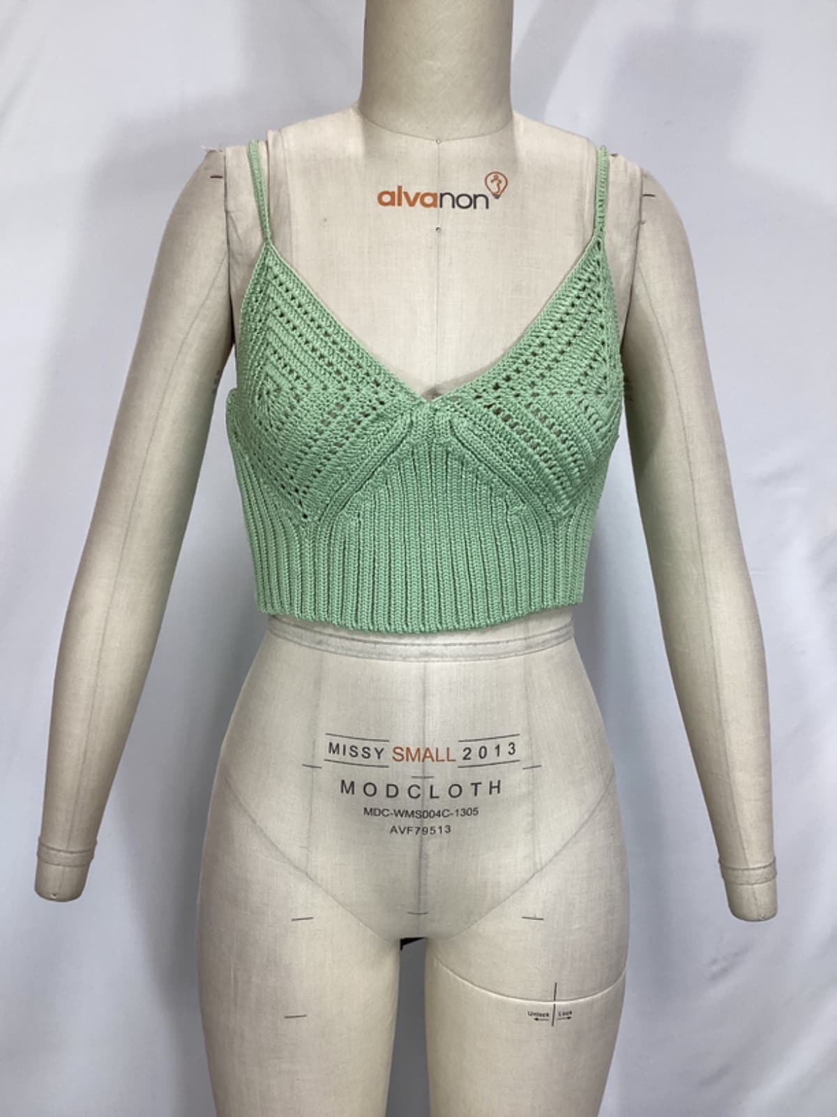 Lolita Crochet Crop Top In Sage - Image 2