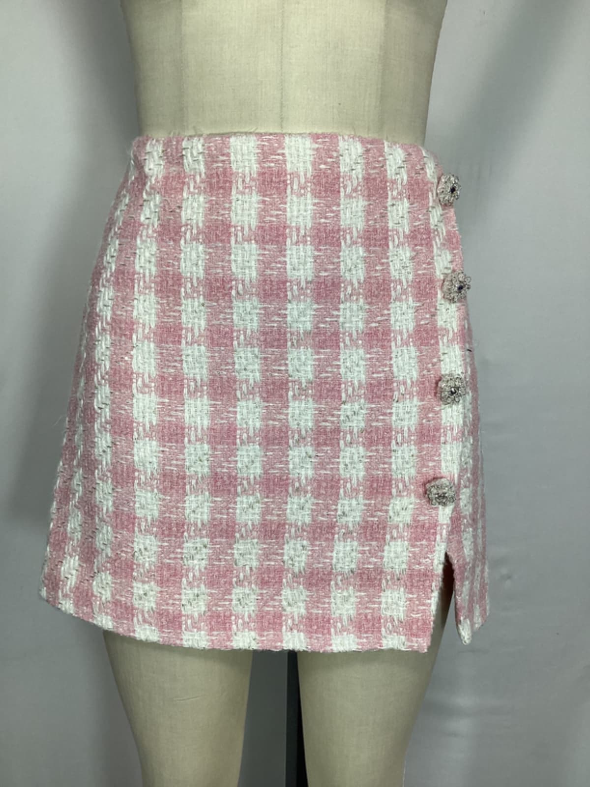 Boucle Mini Skirt In Pink - Image 2