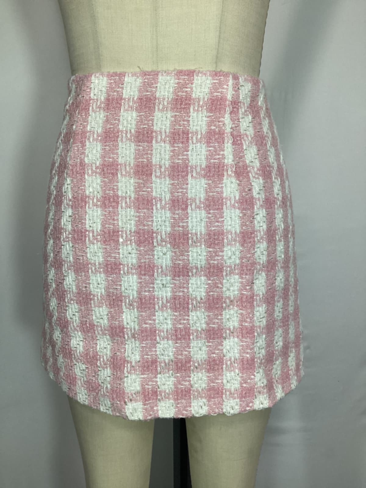 Boucle Mini Skirt In Pink - Image 3
