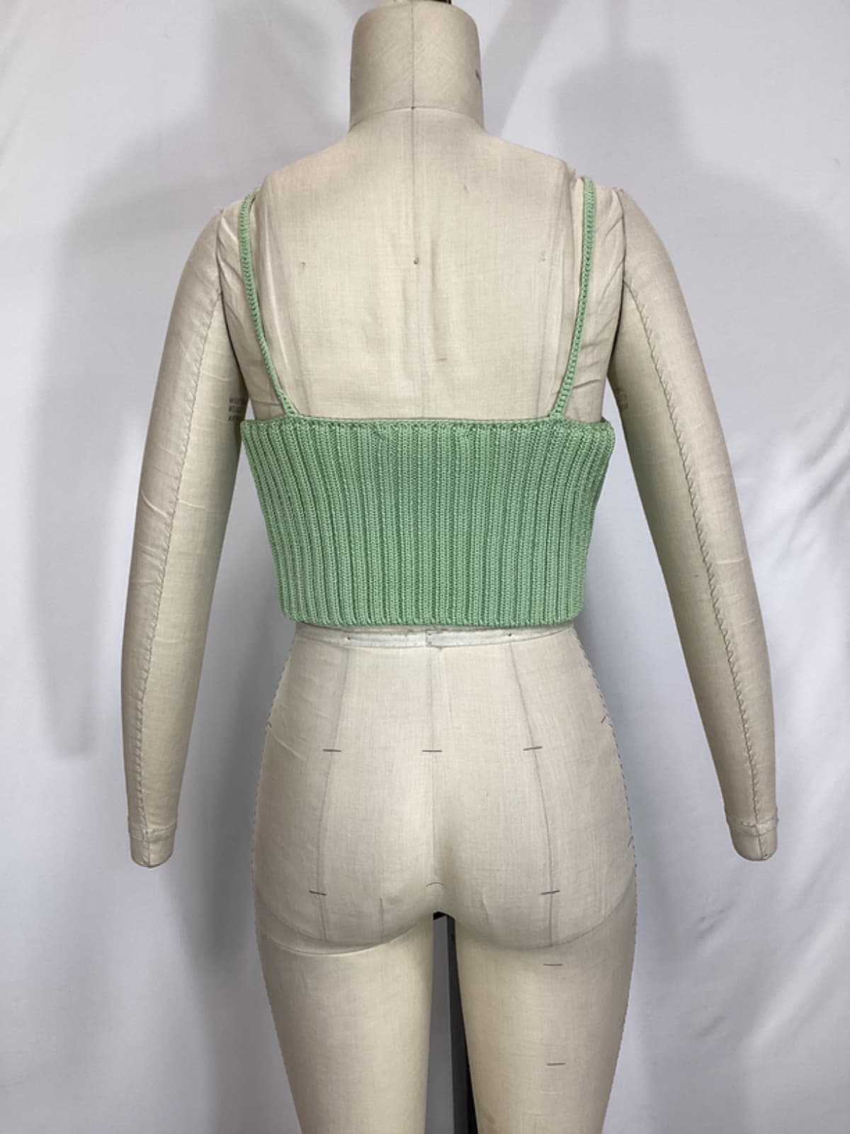 Lolita Crochet Crop Top In Sage - Image 4