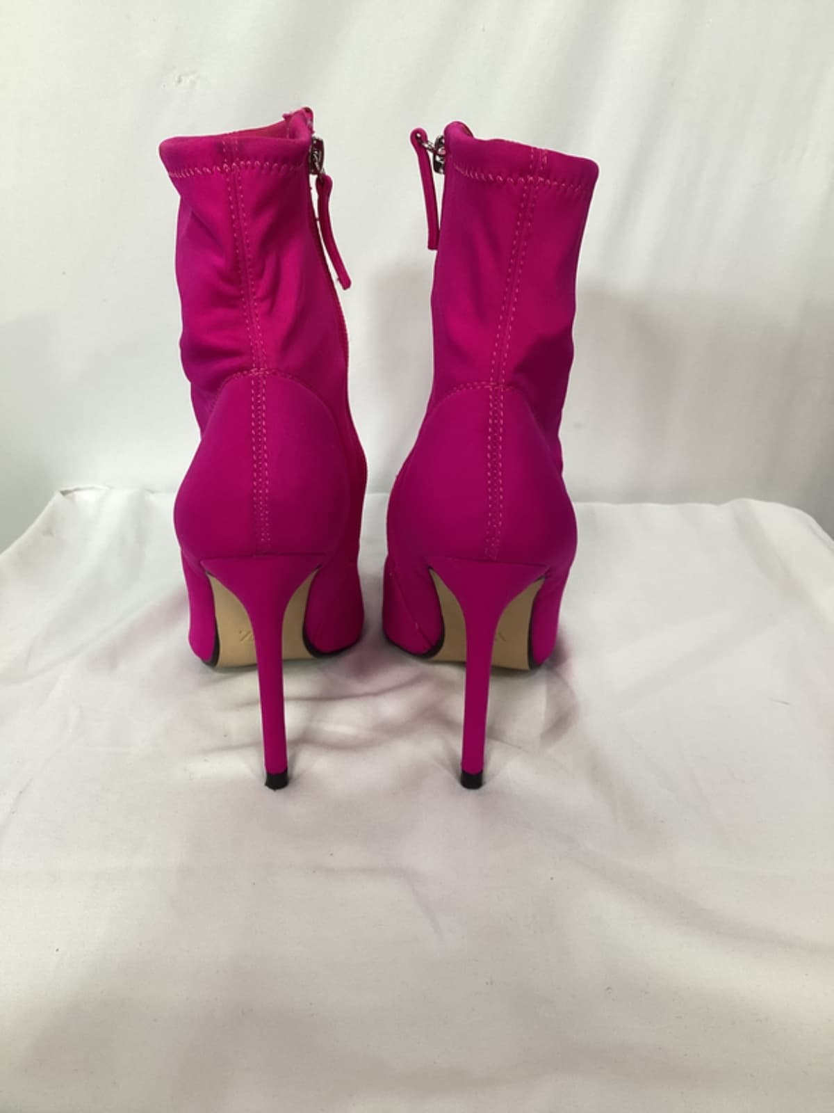 Kitana Heeled Bootie In Pink Lycra - Image 3