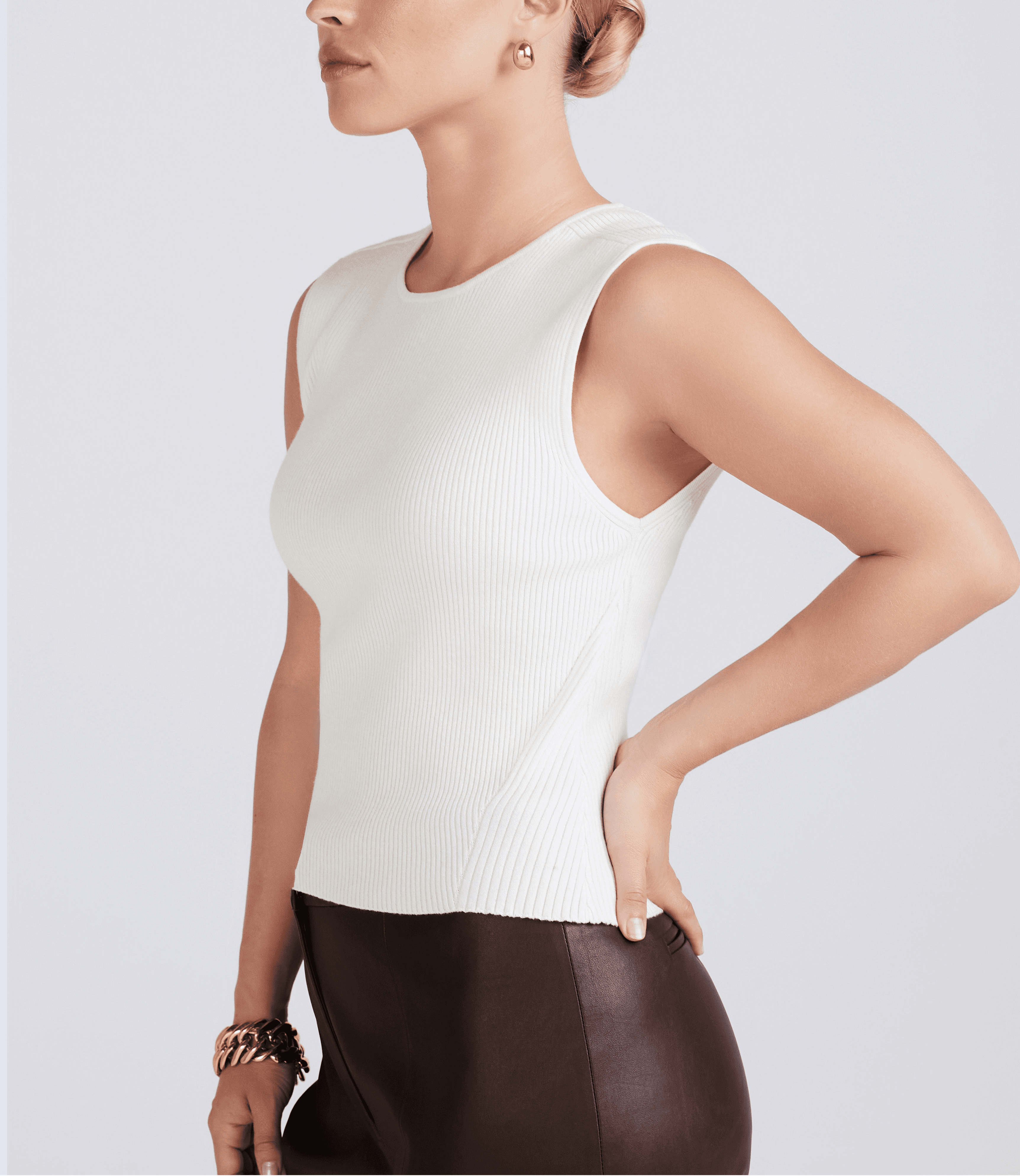 Ariana Muscle Ribbed Sweater Tank - Image 1