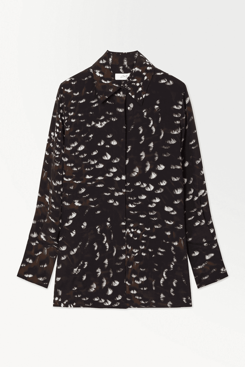 The Feather-Print Silk Shirt - Image 1