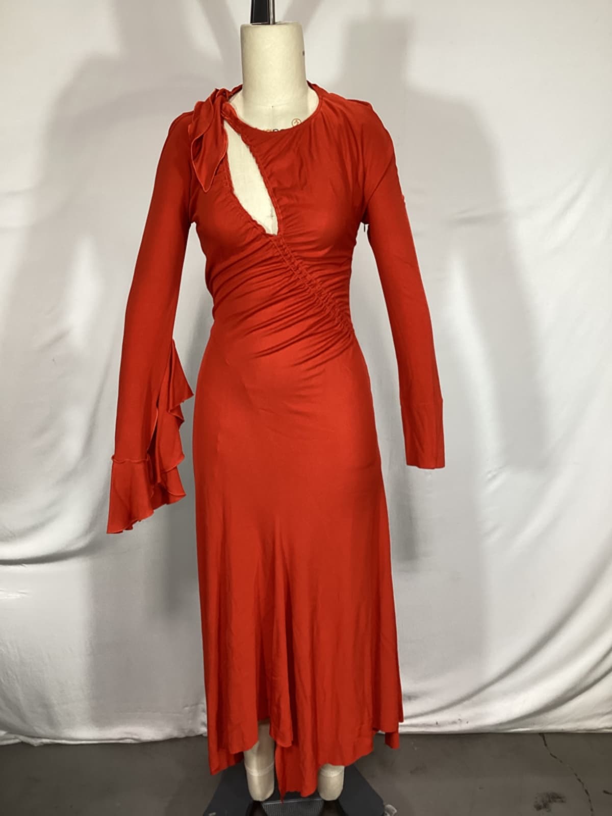 Asymmetric Slash Jersey Dress - Image 2