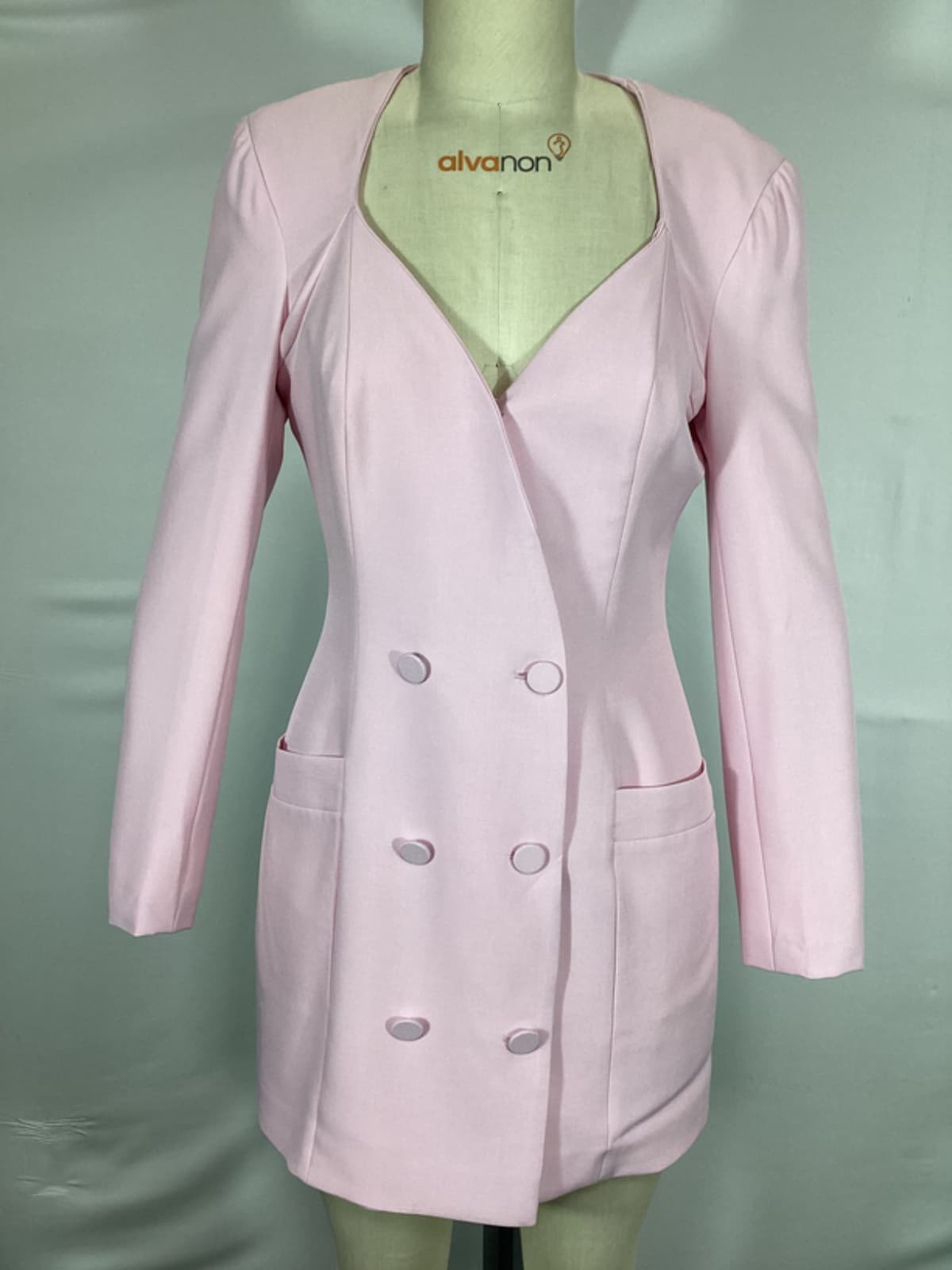 Frida Blazer Dress In Soft Pink - Image 2