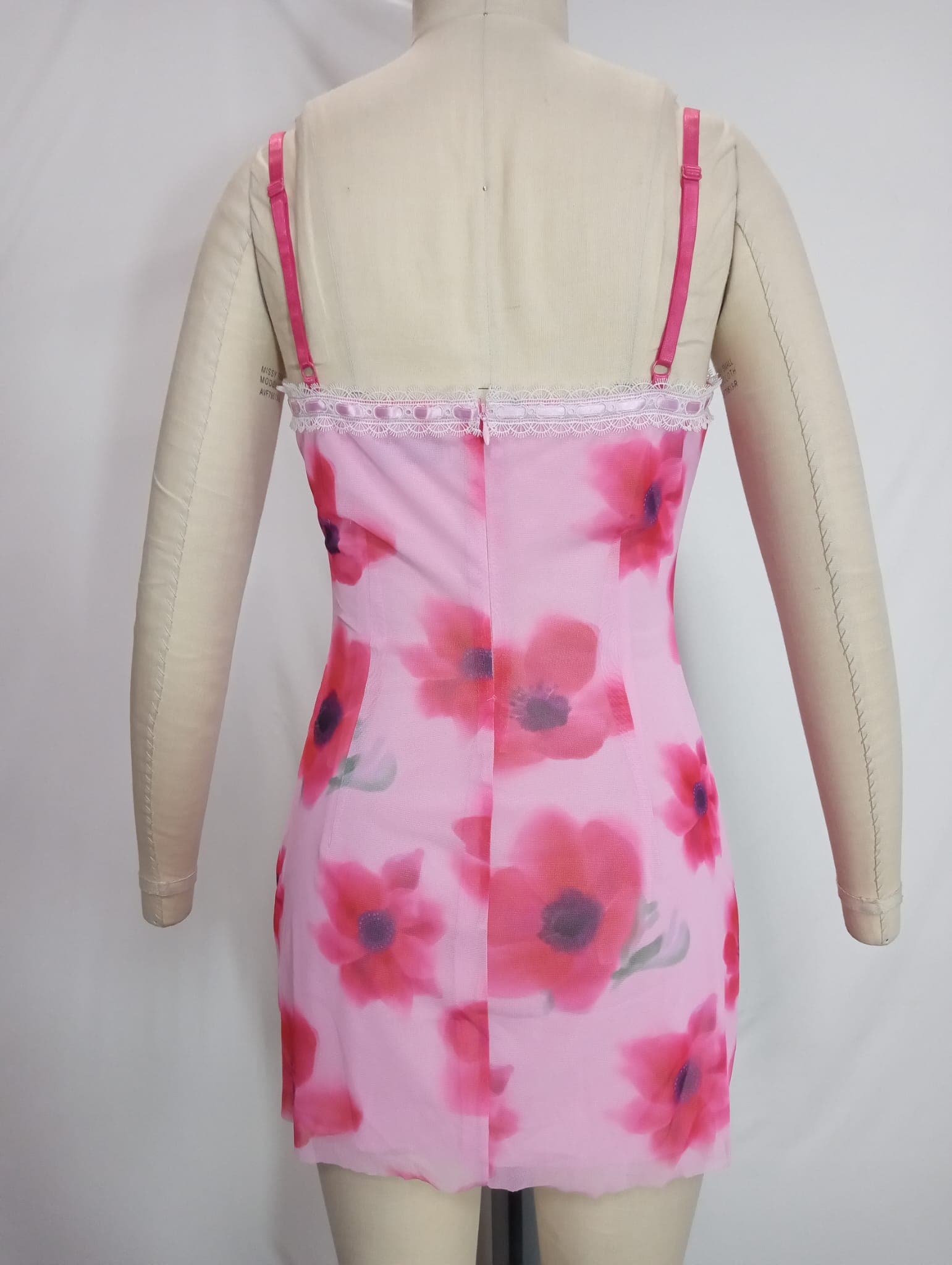 Mesh Mini Dress In Water Floral - Image 2