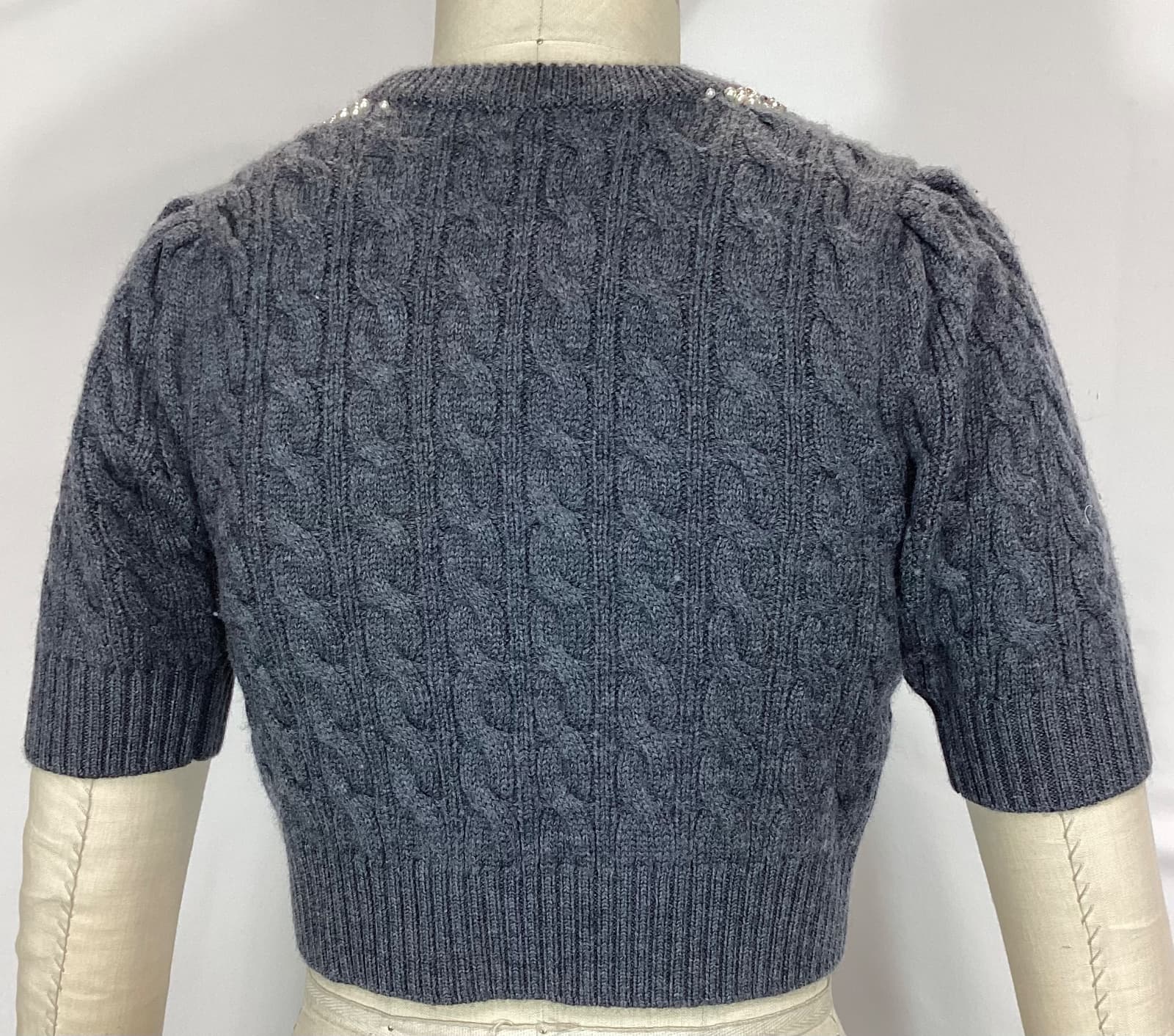 Chapelle Crop Sweater In Charcoal - Image 4