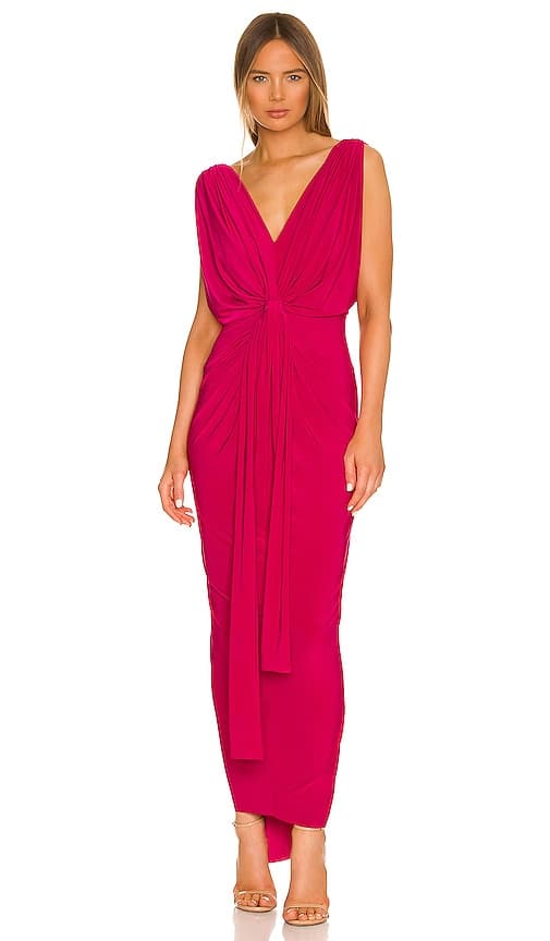 Xenia Dress In Fuchsia - Image 1