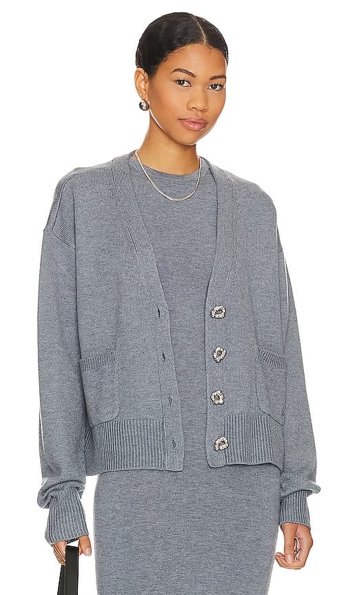 Sammie Cardigan In Charcoal Grey - Image 1