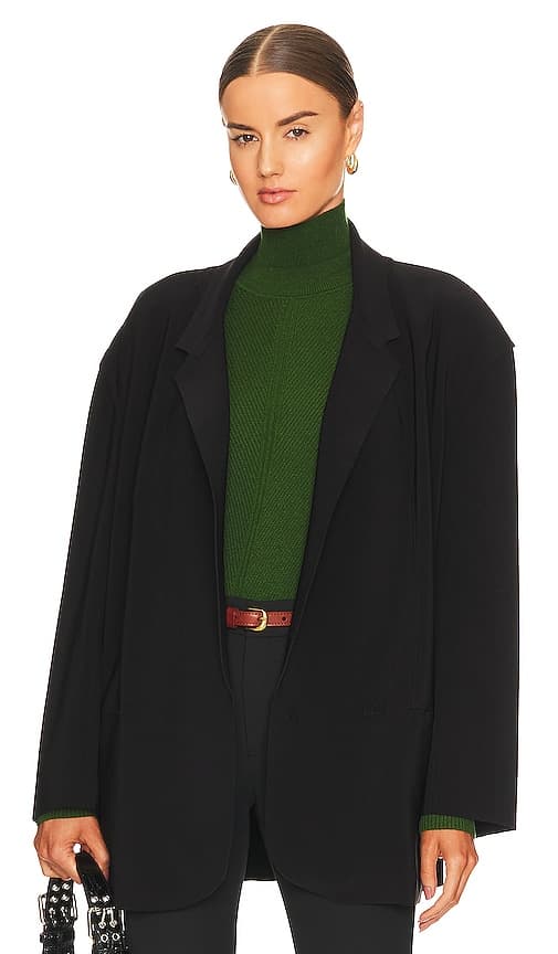 Oversized Double Breasted Jacket In Black - Image 1