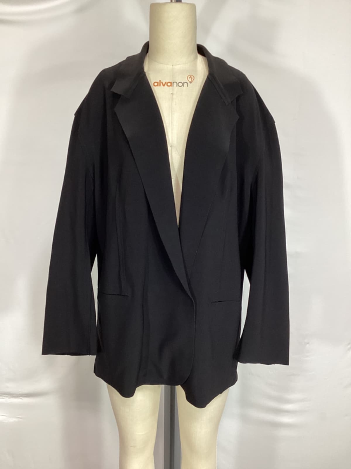 Oversized Double Breasted Jacket In Black - Image 3