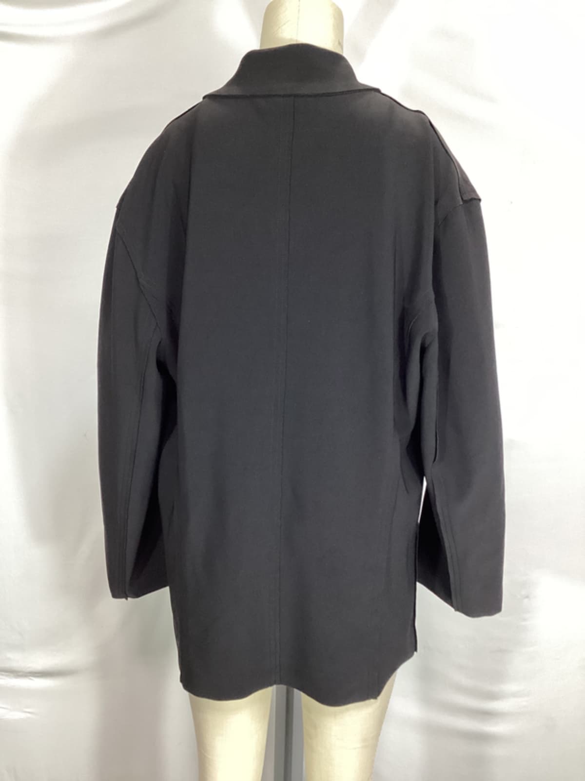 Oversized Double Breasted Jacket In Black - Image 2