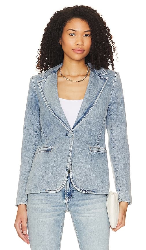 Macey Fitted Blazer In Bay Blue - Image 1