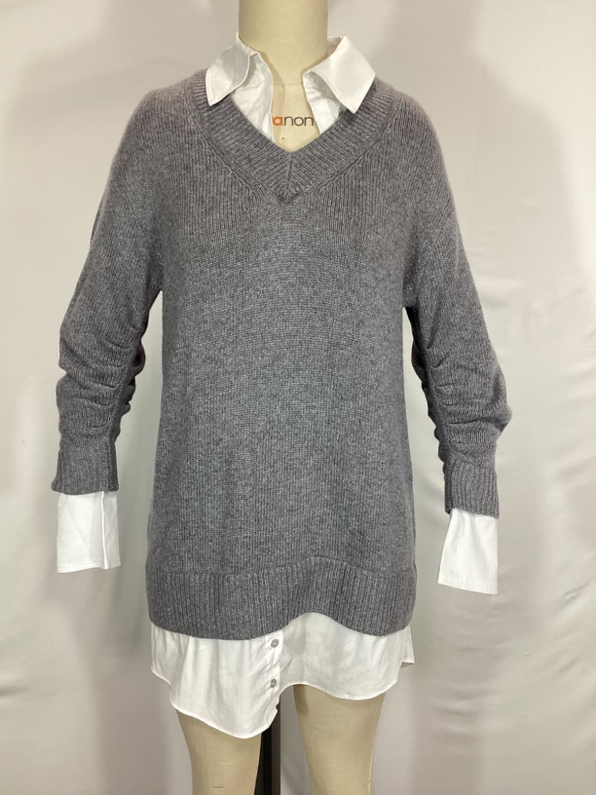 Collar Santina Dress In Heather Grey - Image 2