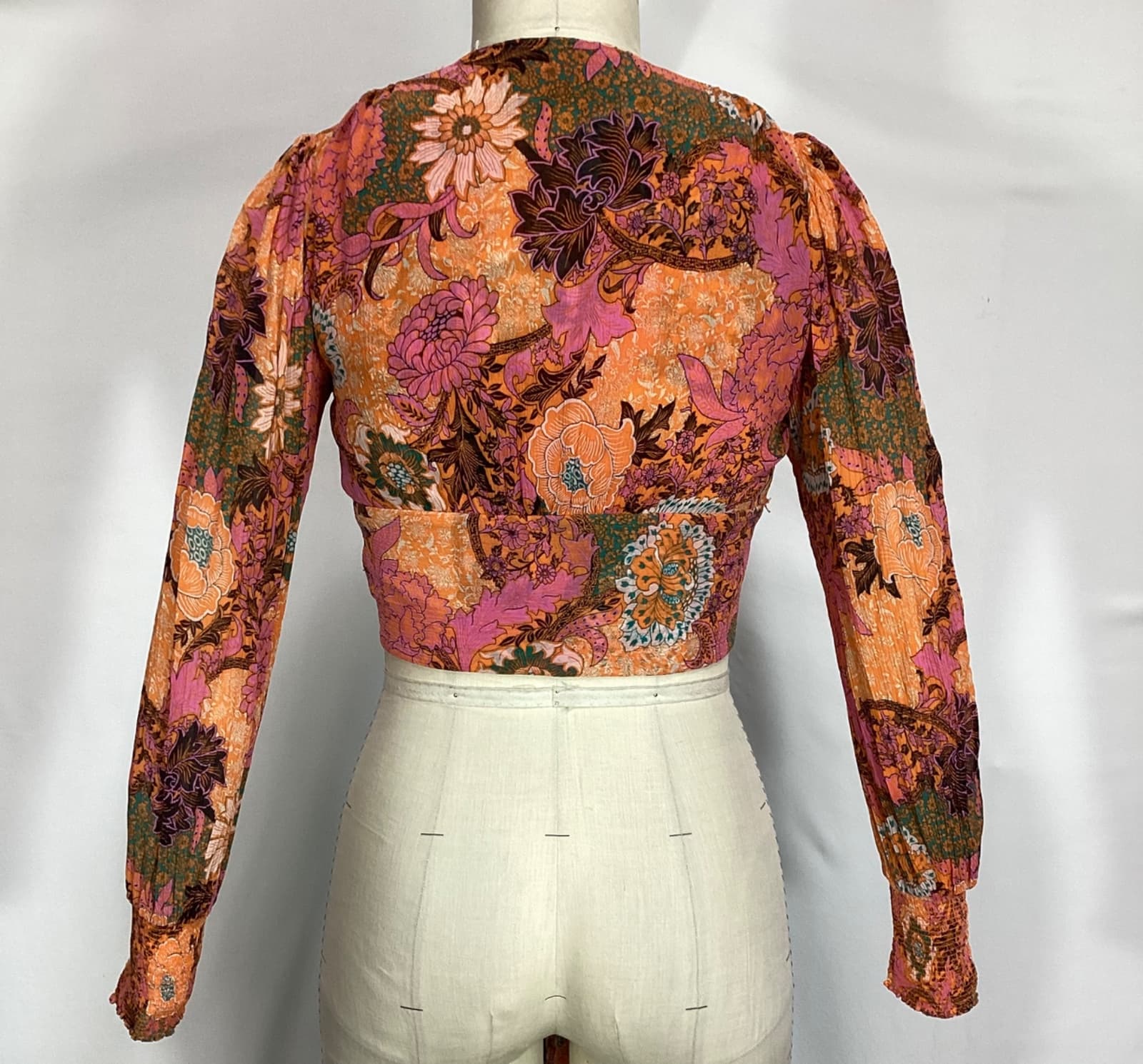 Samara Cropped Floral-Print Silk-Georgette Wrap Blouse - Image 2