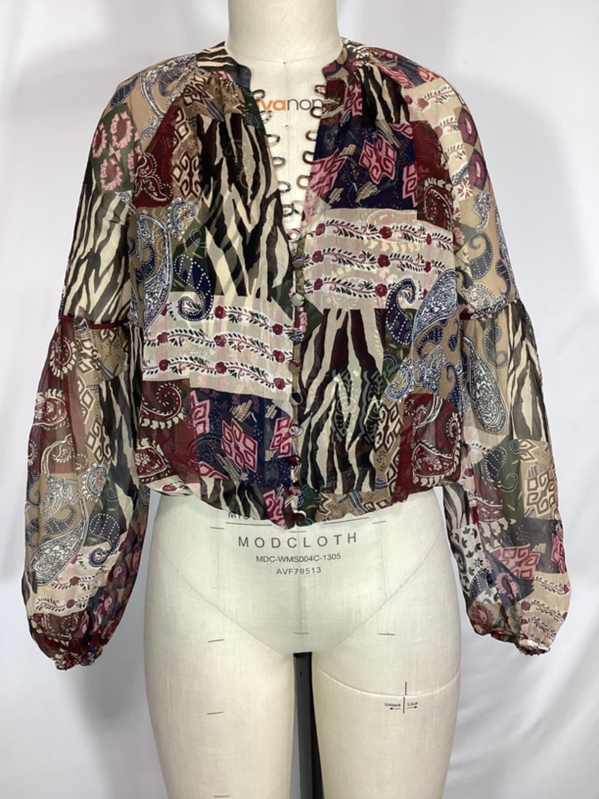Jayce Patchwork-Print Blouse - Image 2