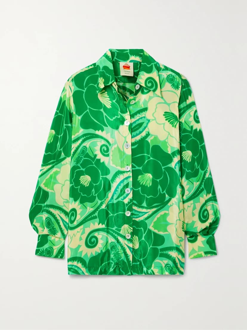 Printed Satin Shirt - Image 1