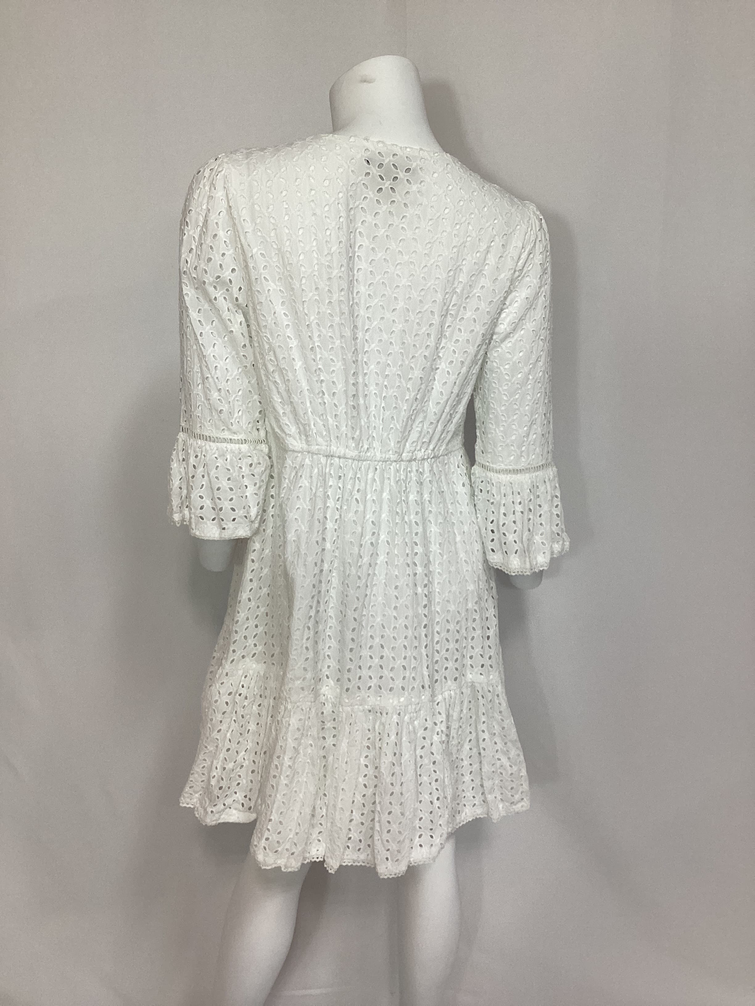 Bell Sleeve Eyelet Mini Dress - Image 3