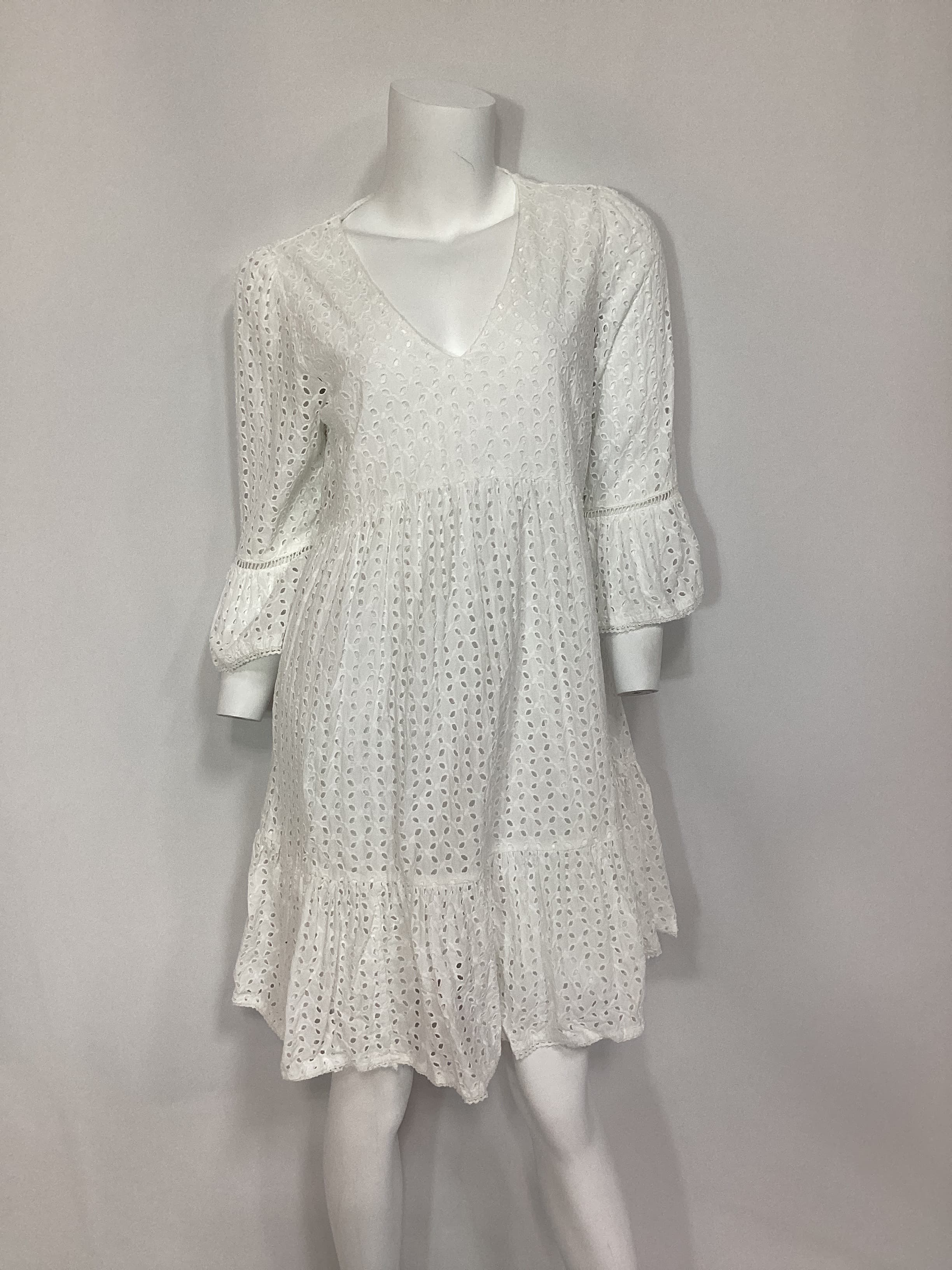 Bell Sleeve Eyelet Mini Dress - Image 4