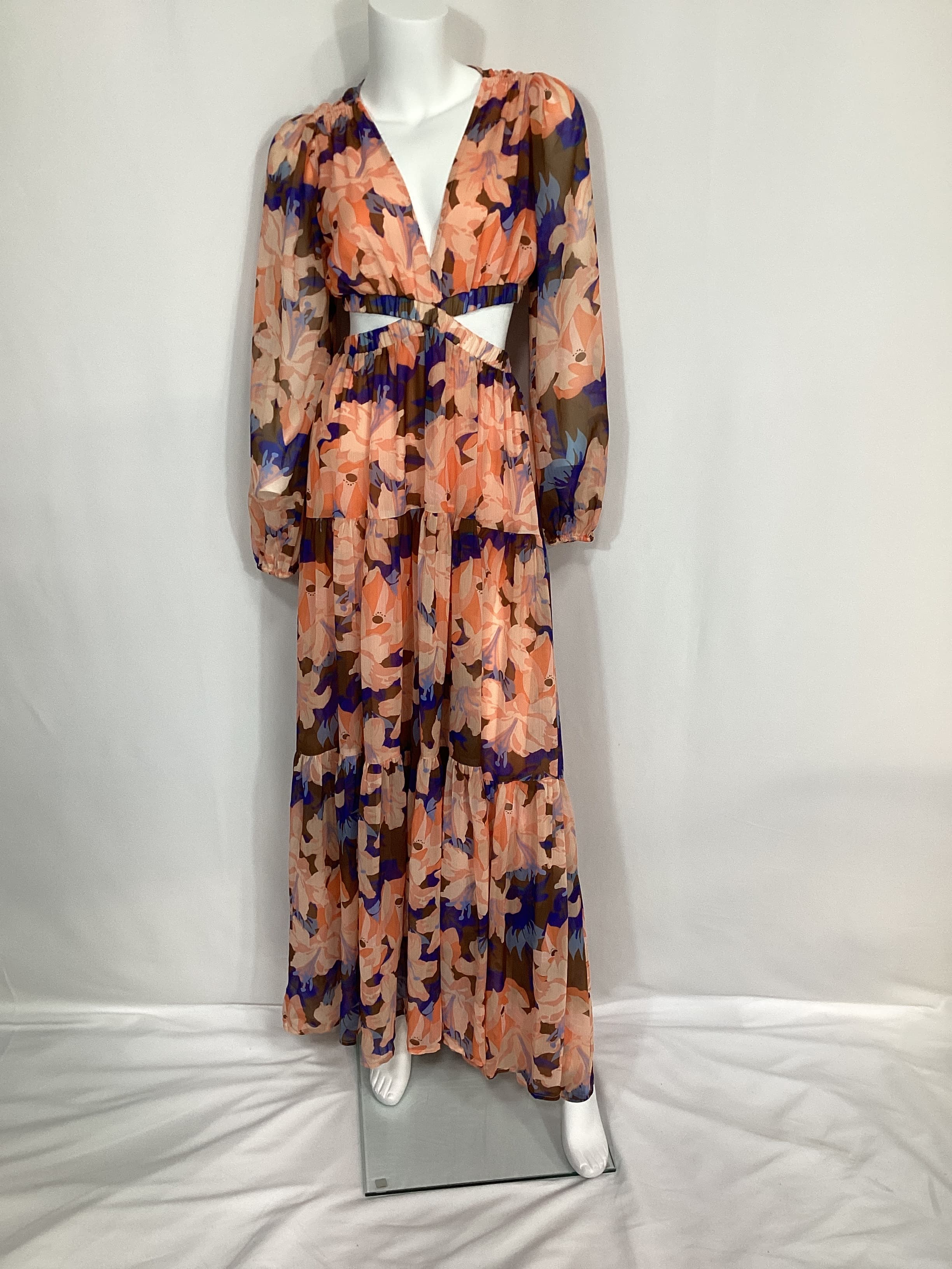 Lively Dress In Brown Coral Floral - Image 2
