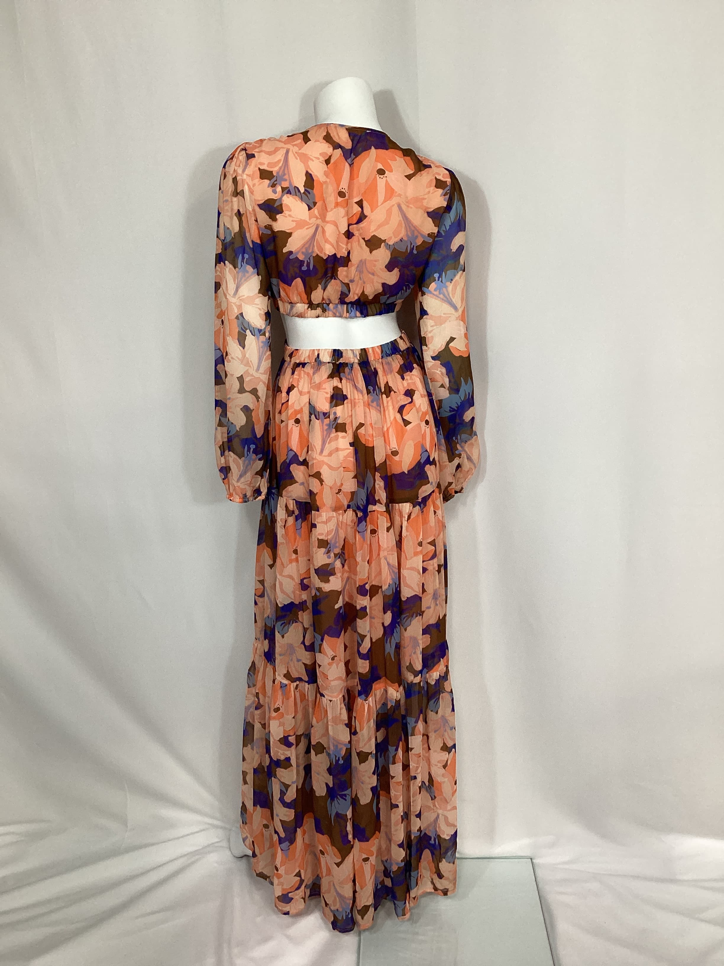 Lively Dress In Brown Coral Floral - Image 3