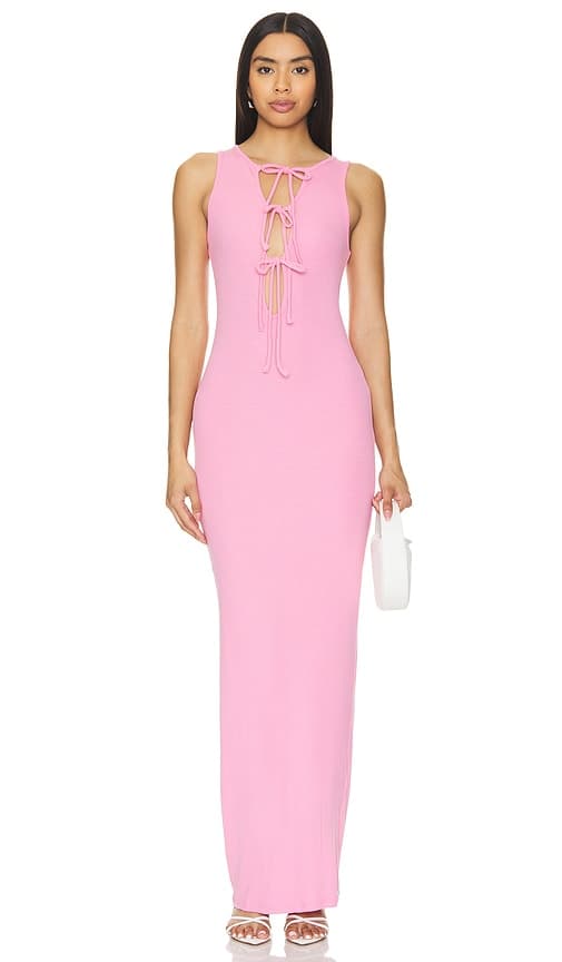 Bambi Maxi Dress In Guava - Image 1