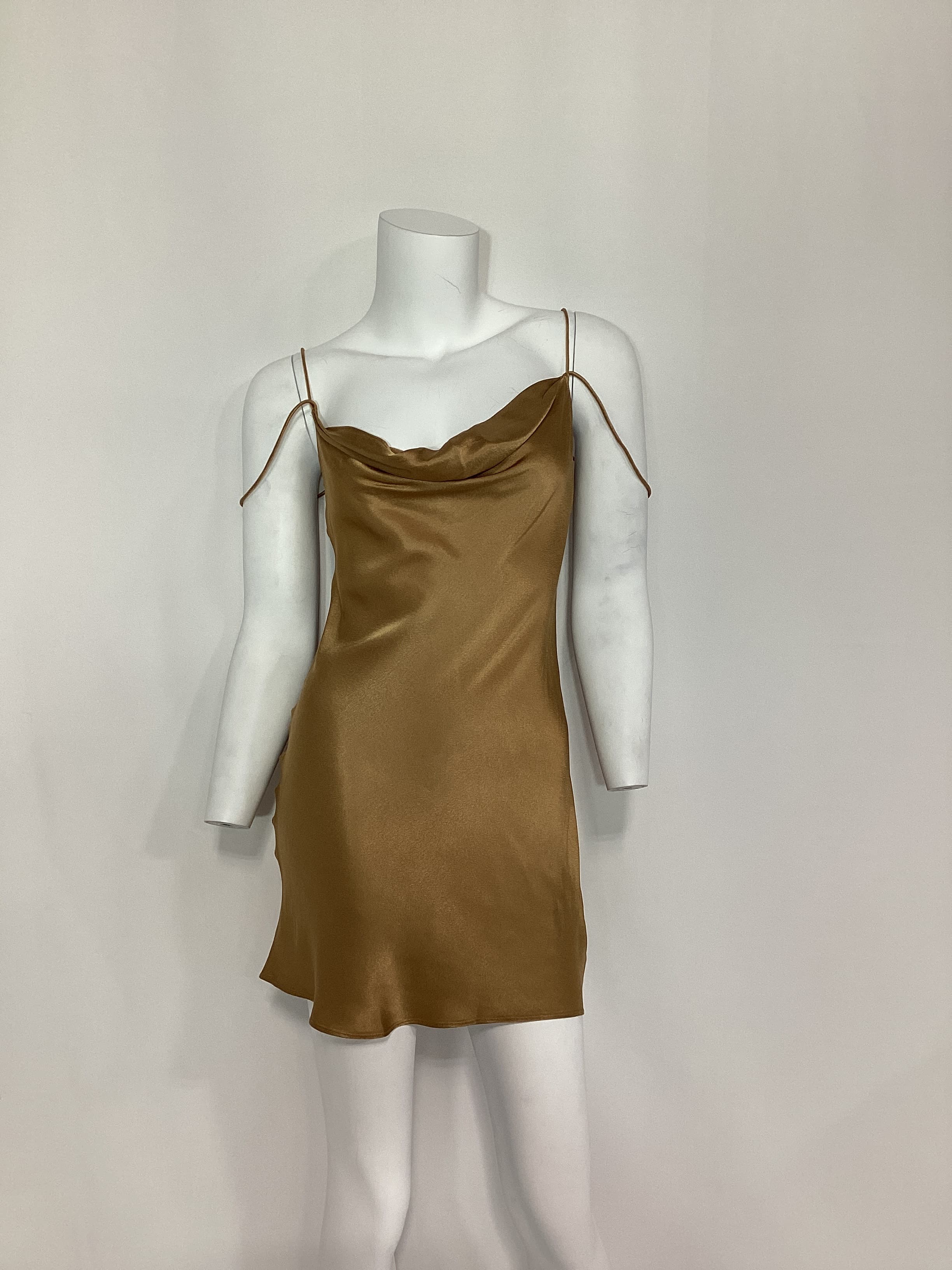 Adora Mini Slip Dress In Toffee - Image 2