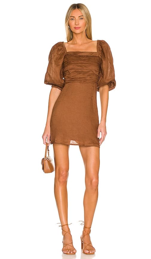 Venezia Mini Dress In Cinnamon - Image 1