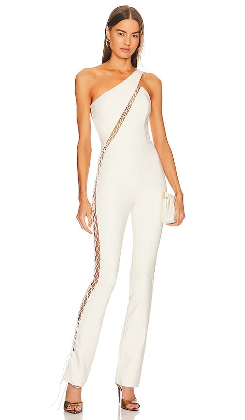 Michael Costello X Revolve Essex Jumpsuit In Ivory - Image 1