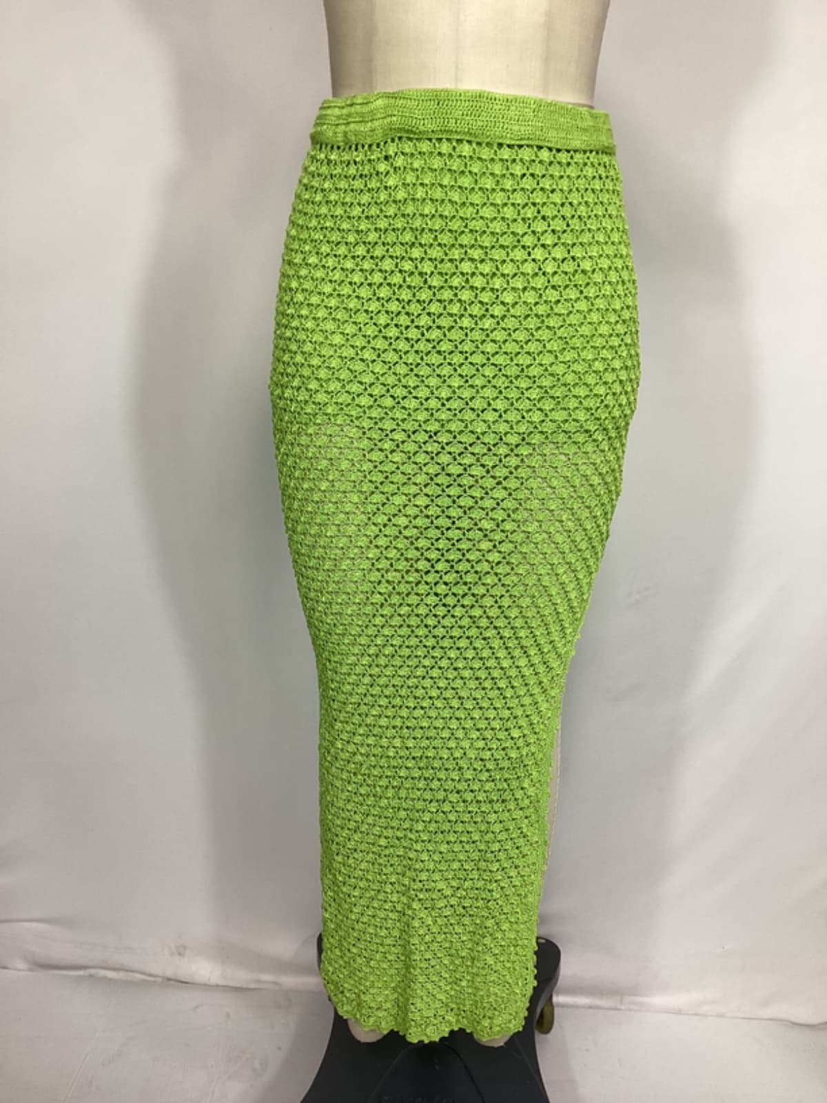 Sandy Crochet Skirt In Lime - Image 2