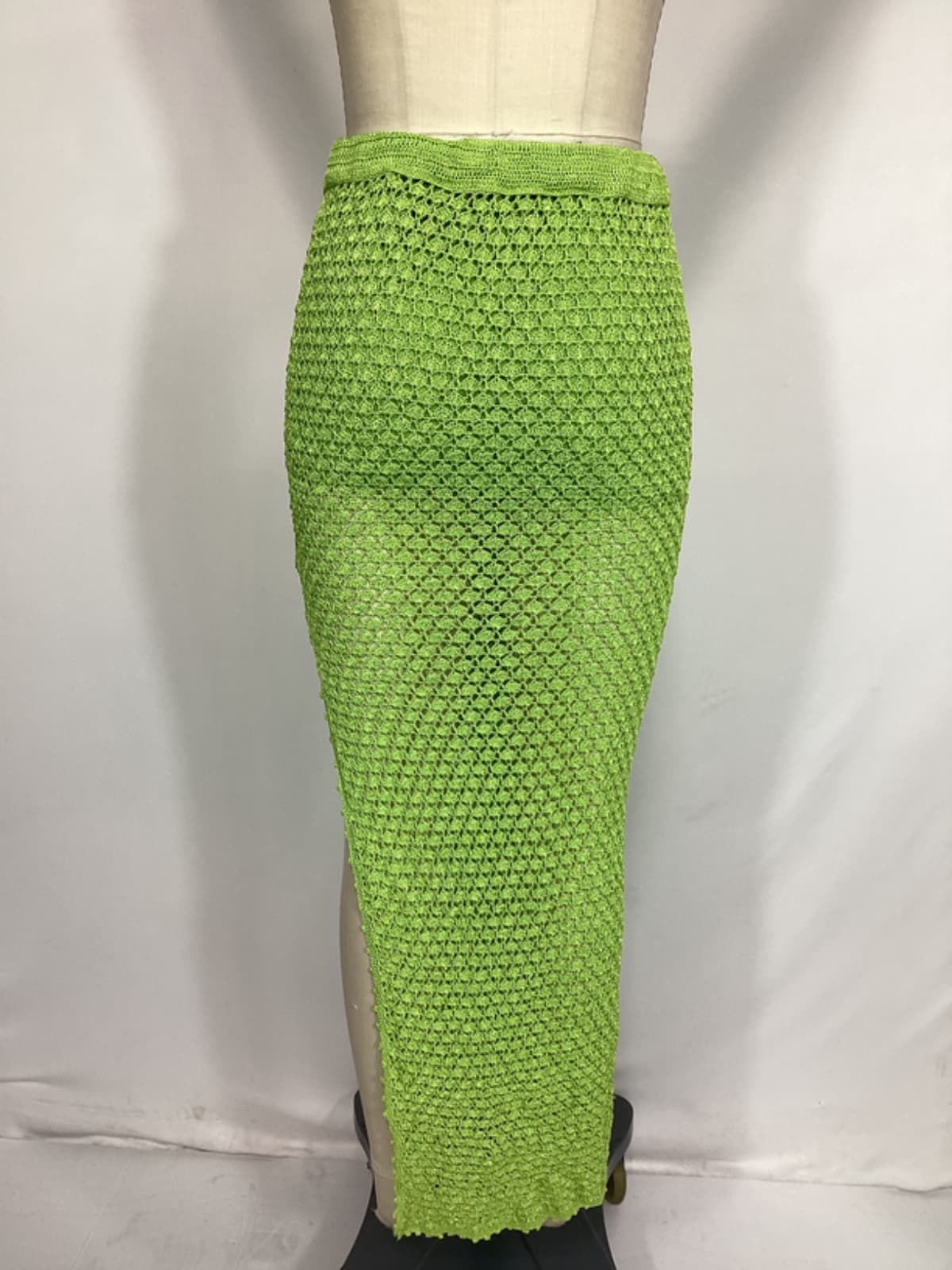 Sandy Crochet Skirt In Lime - Image 3