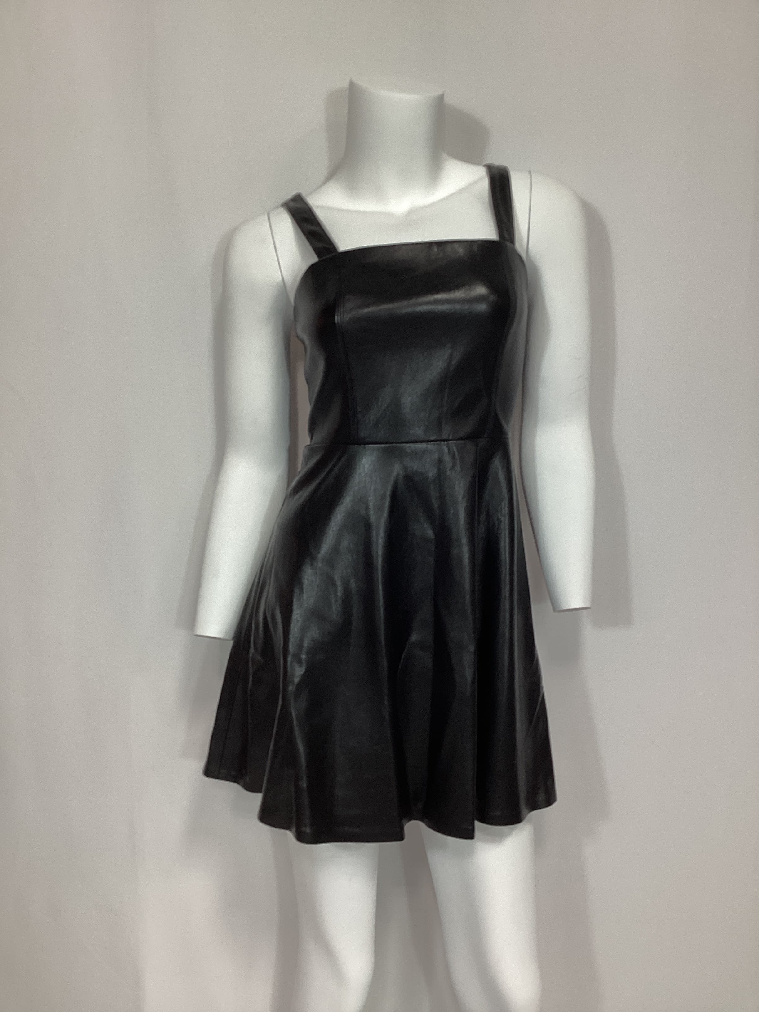 Kaidra Faux Leather Mini Dress In Black - Image 3