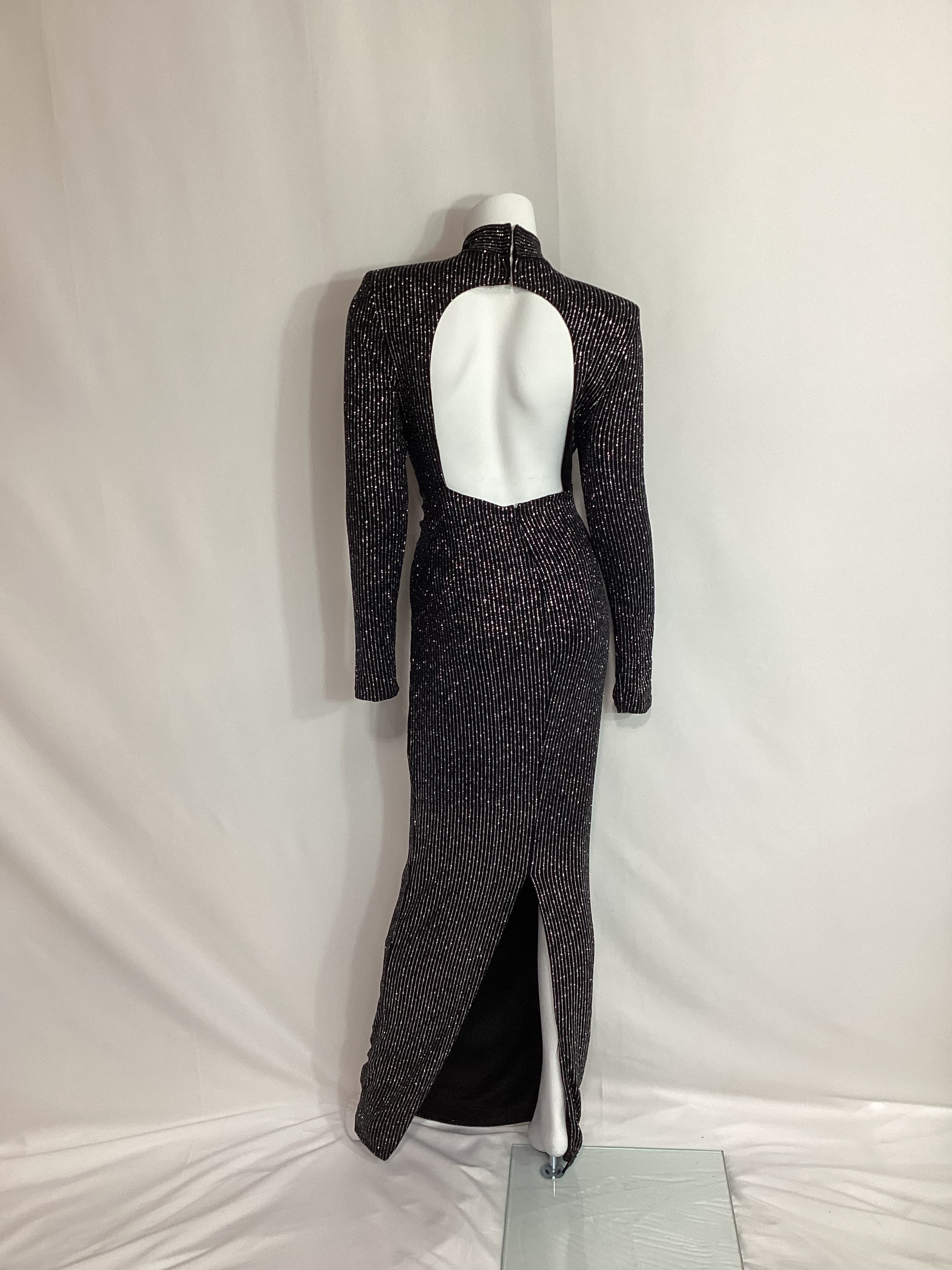 Michael Costello X Revolve Winnie Gown In Black & Silver - Image 3