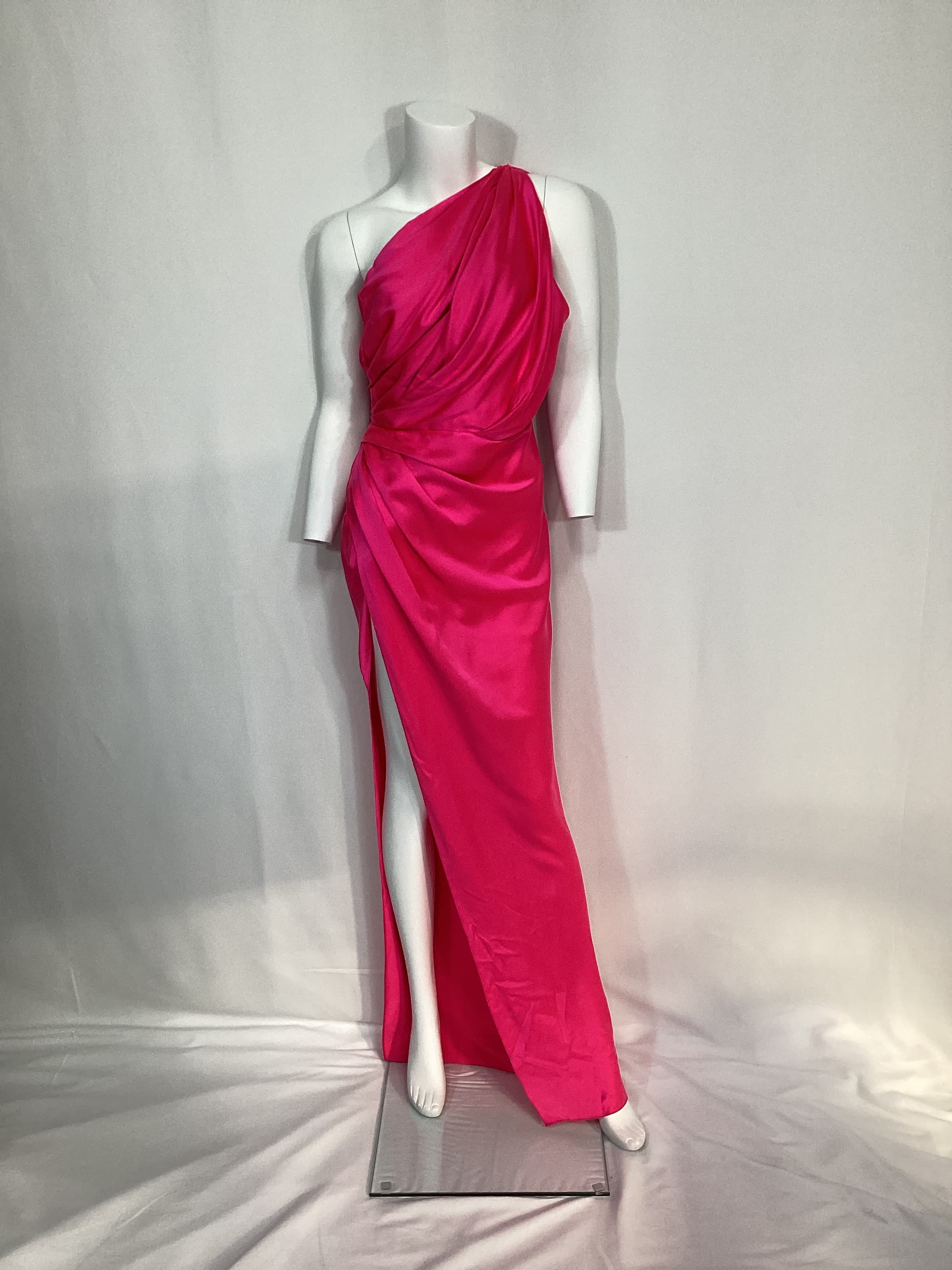 The Sei X Revolve Asymmetrical Drape Gown In Hot Pink - Image 2