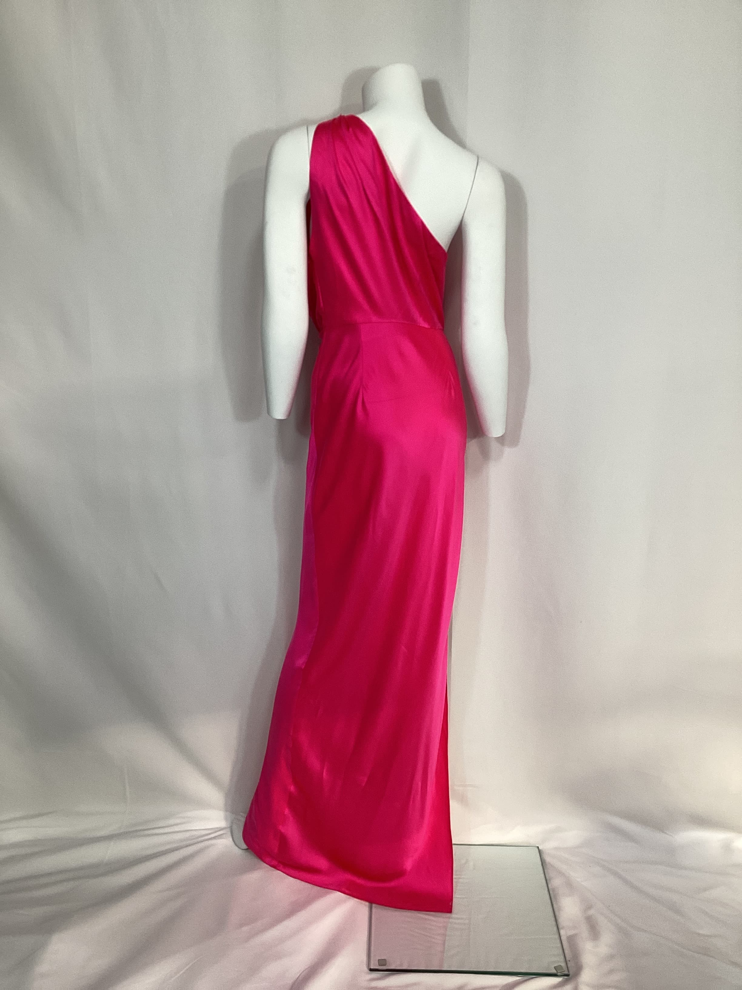 The Sei X Revolve Asymmetrical Drape Gown In Hot Pink - Image 3