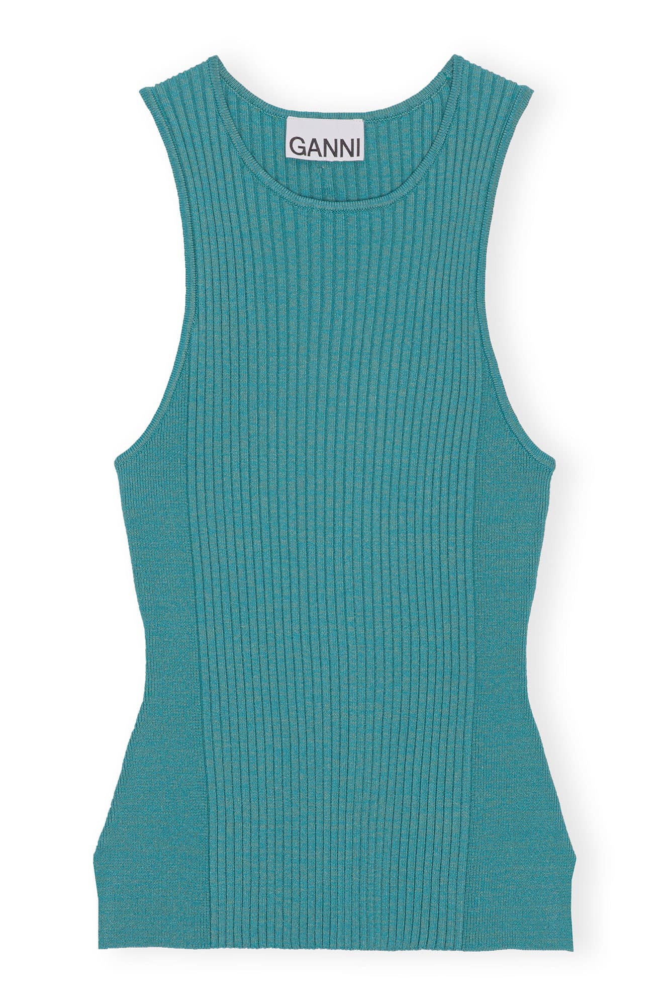 Blue Sleeveless Melange Top - Image 1