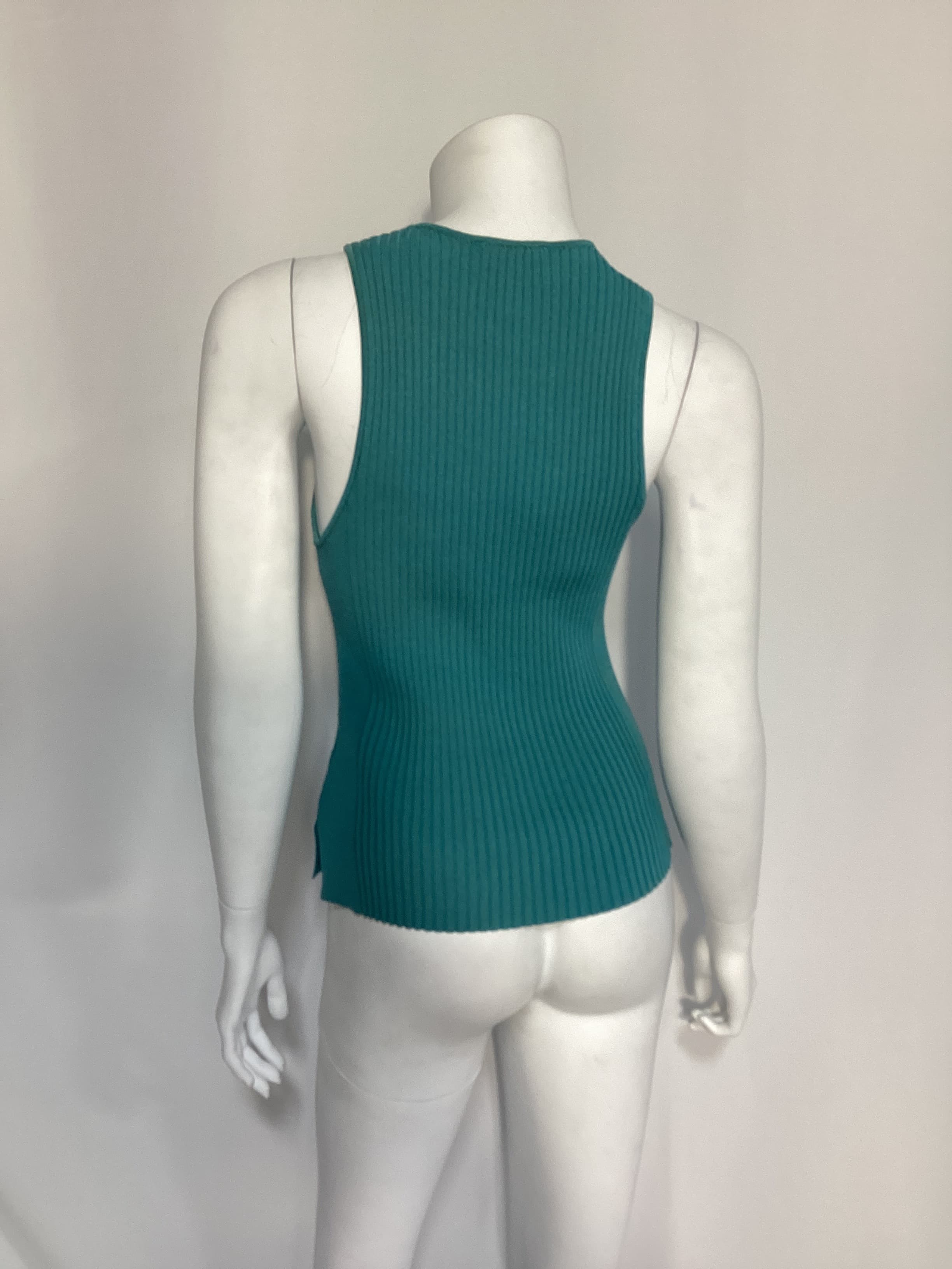 Blue Sleeveless Melange Top - Image 2