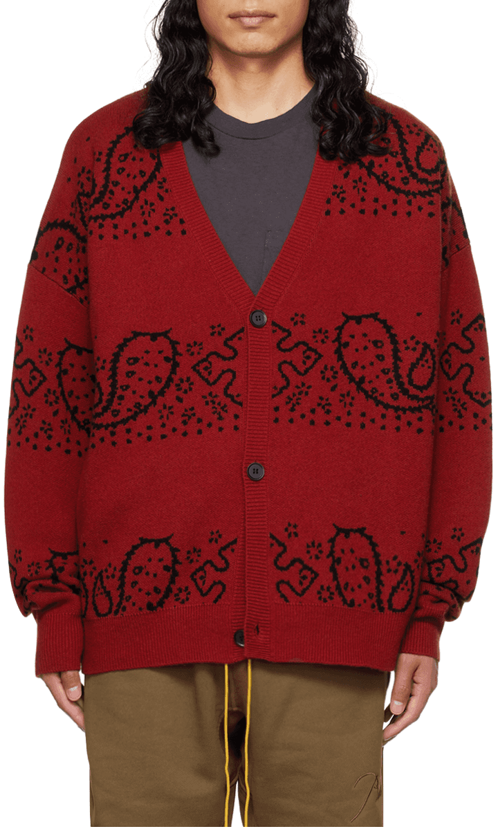 Red Bandana Cardigan - Image 1