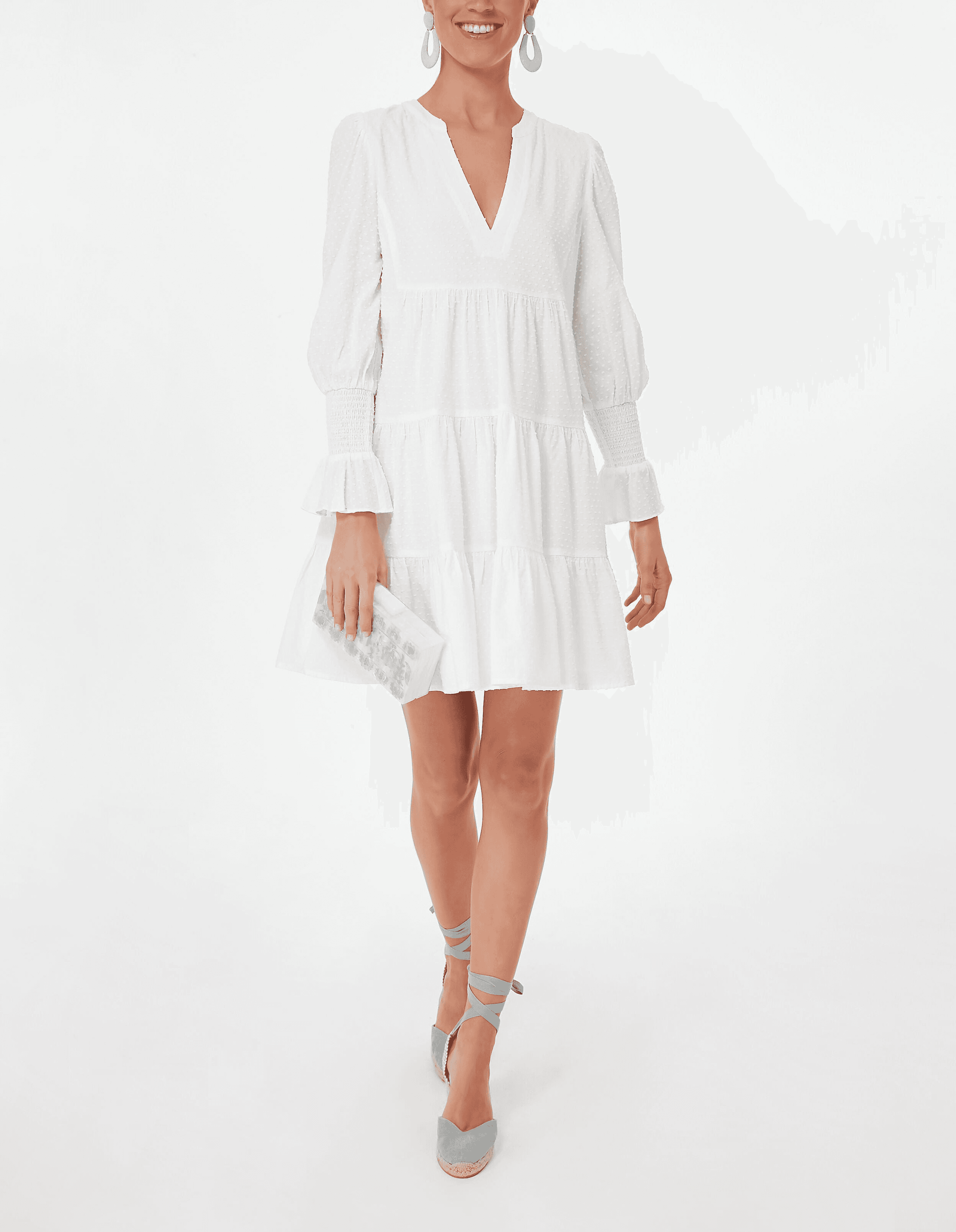 White Swiss Dot Kenzo Dress - Image 1