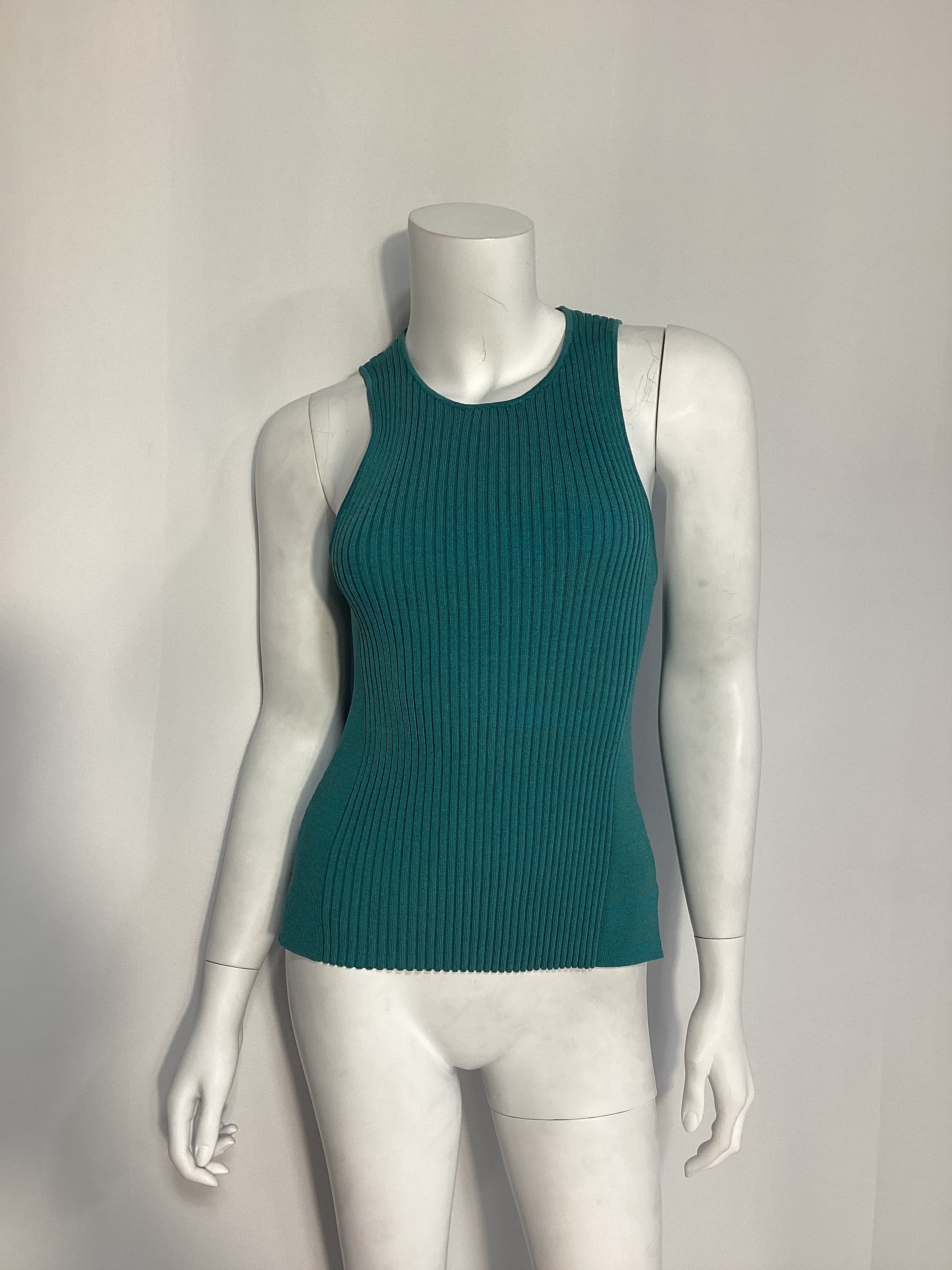 Blue Sleeveless Melange Top - Image 4